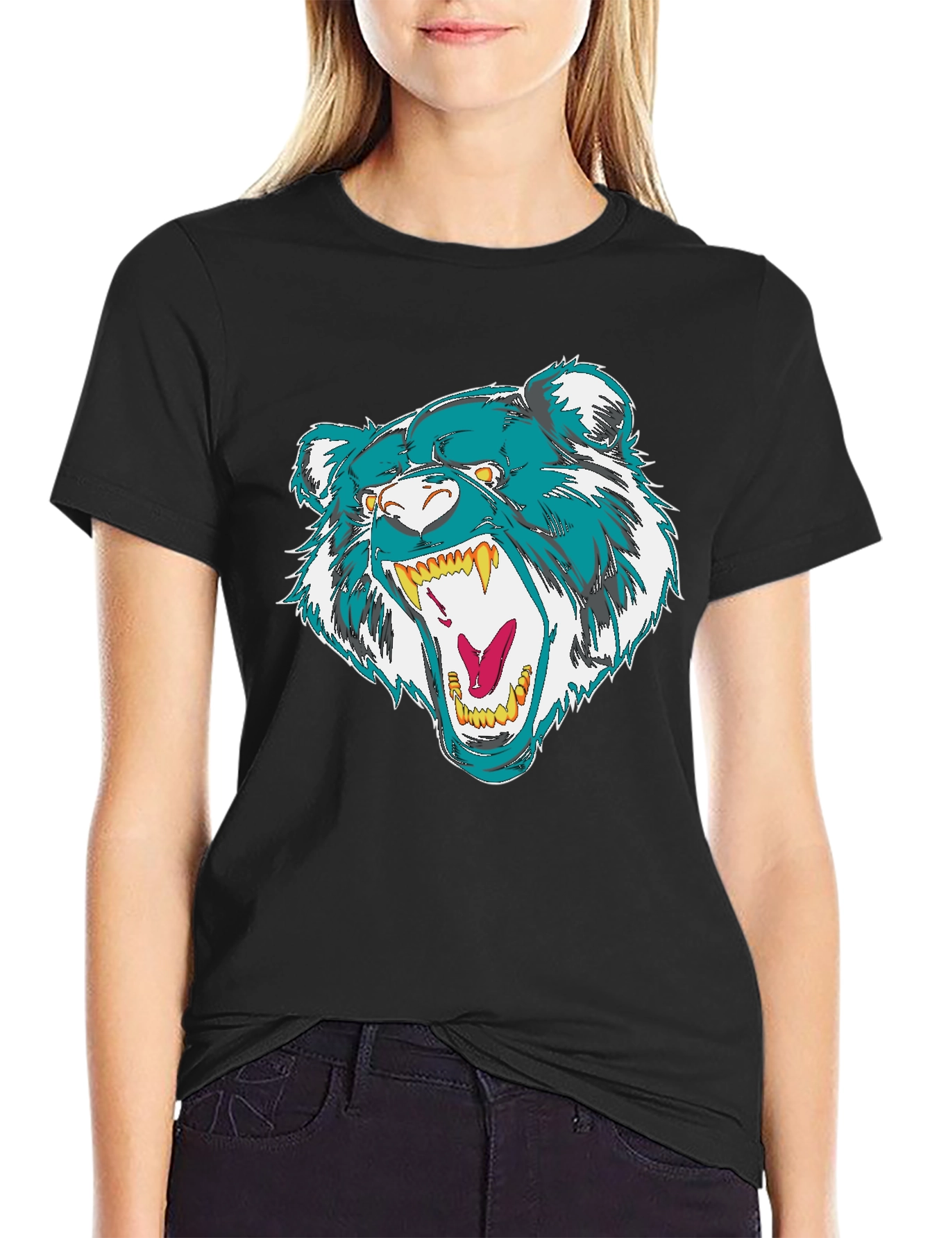 Bold Bear Graphic Black T-Shirt