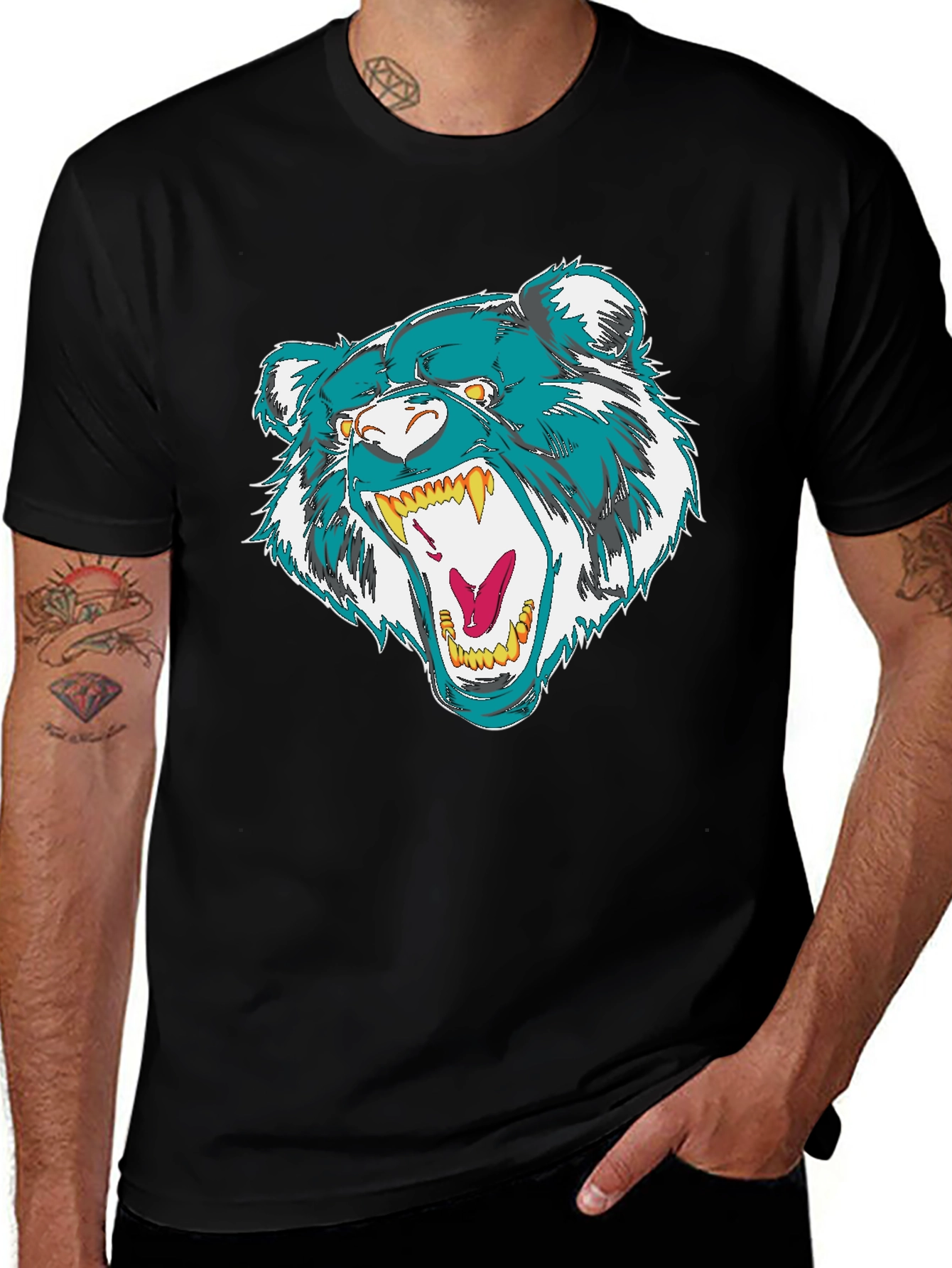 Bold Bear Graphic Black T-Shirt