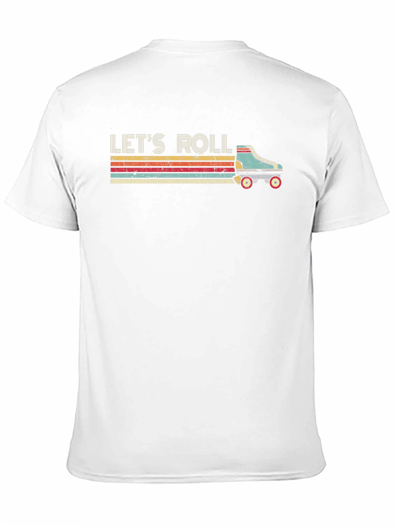 Lets Roll Retro Roller Skate Graphic T-Shirt