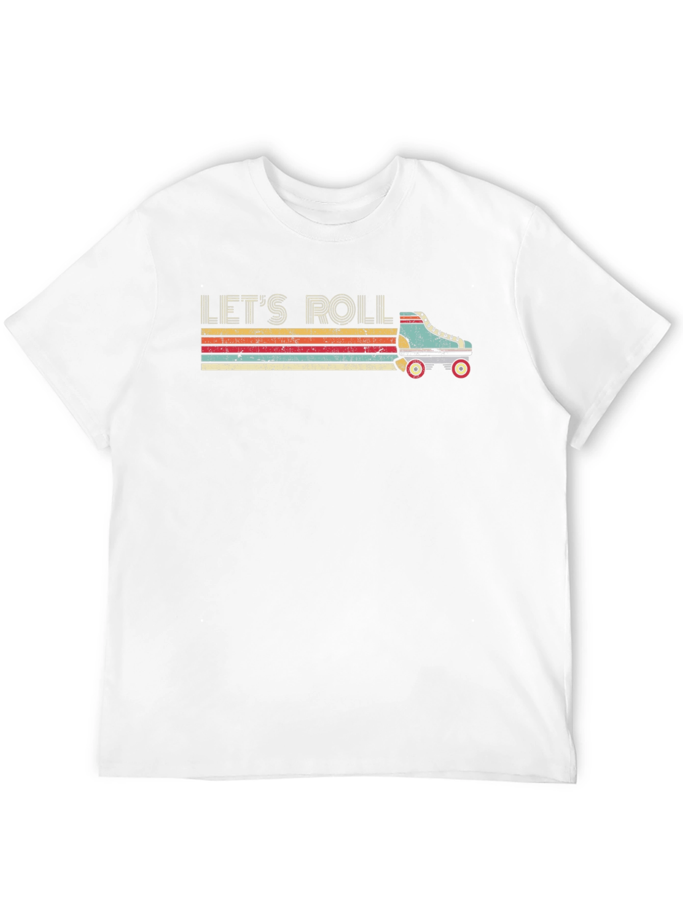 Lets Roll Retro Roller Skate Graphic T-Shirt