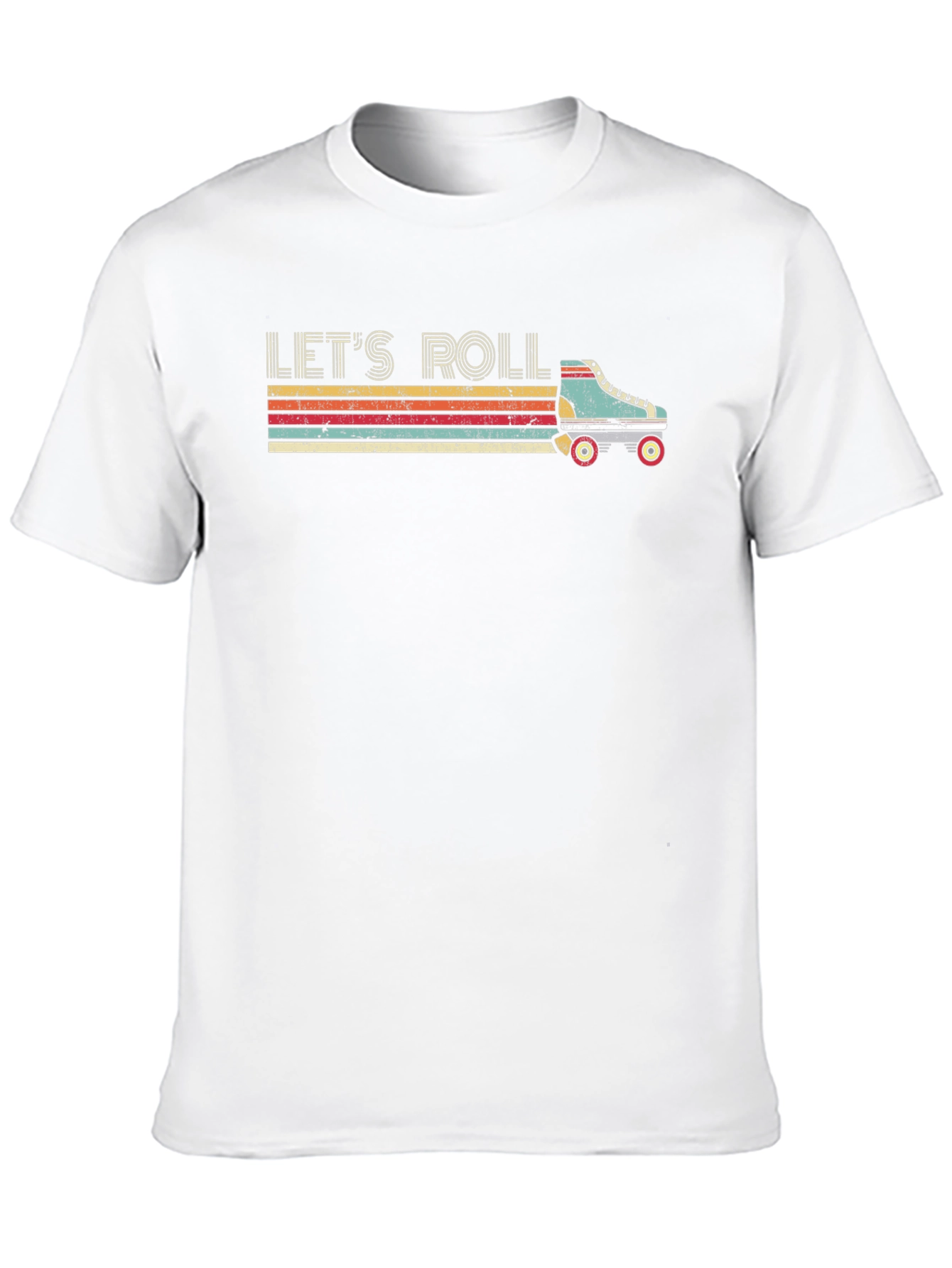 Lets Roll Retro Roller Skate Graphic T-Shirt