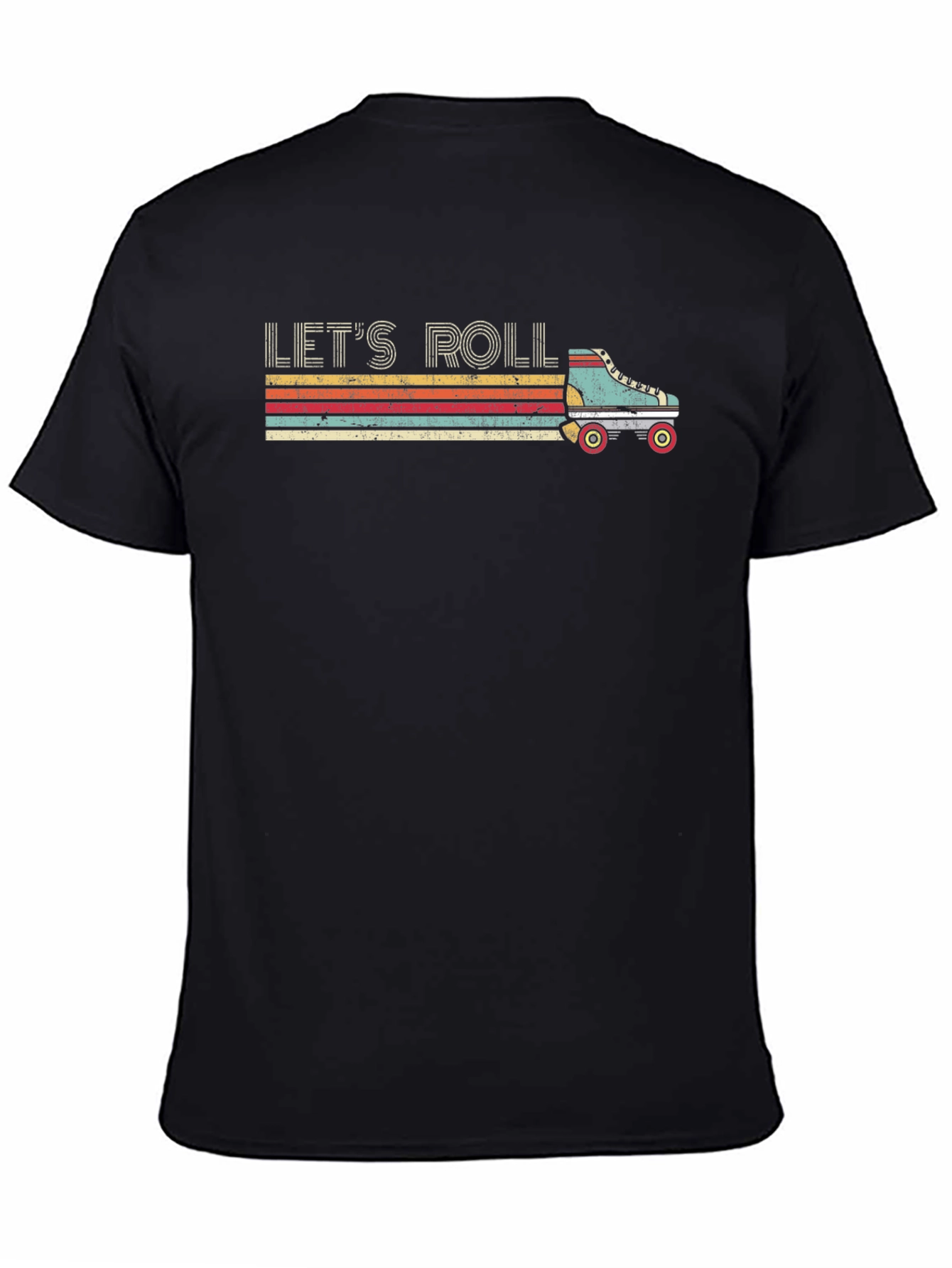 Lets Roll Retro Roller Skate Graphic T-Shirt