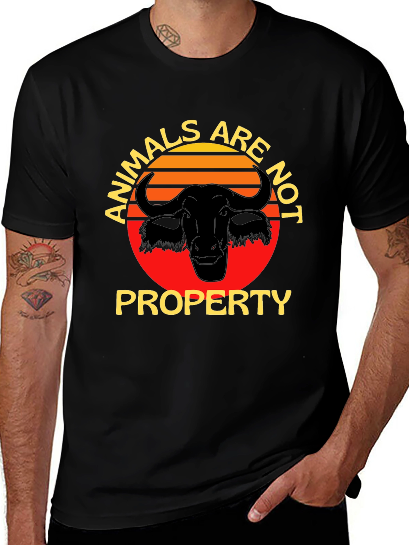 Animals Are Not Property Black T-Shirt