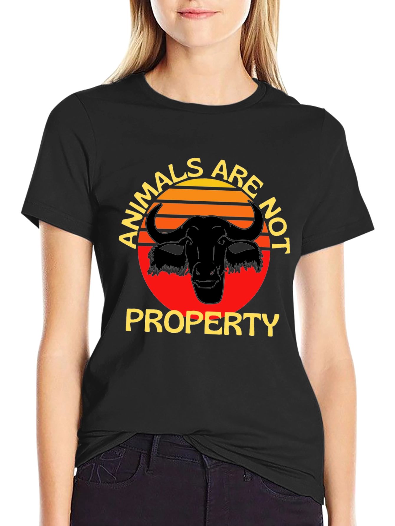 Animals Are Not Property Black T-Shirt