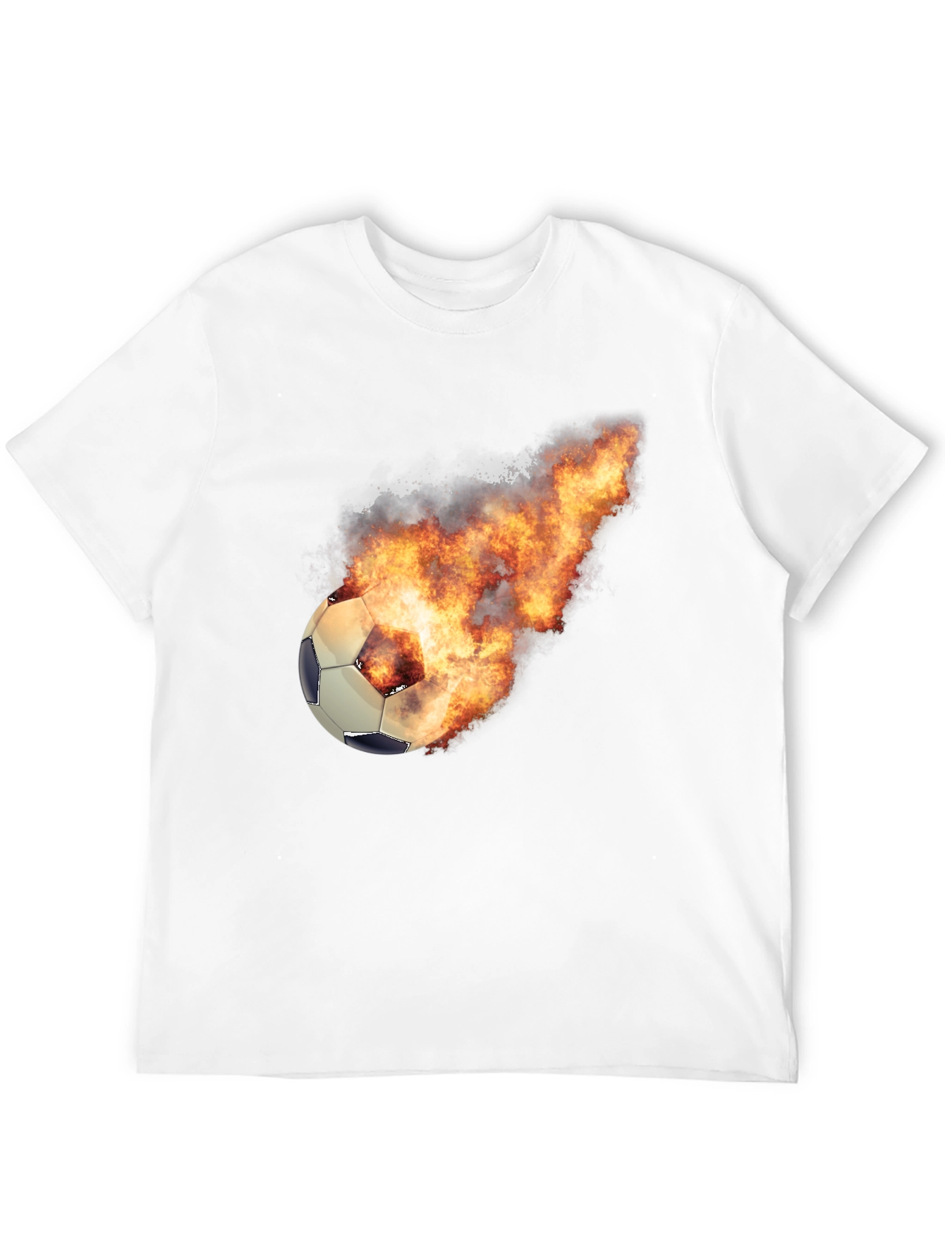Flaming Soccer Ball Graphic Tee - Black