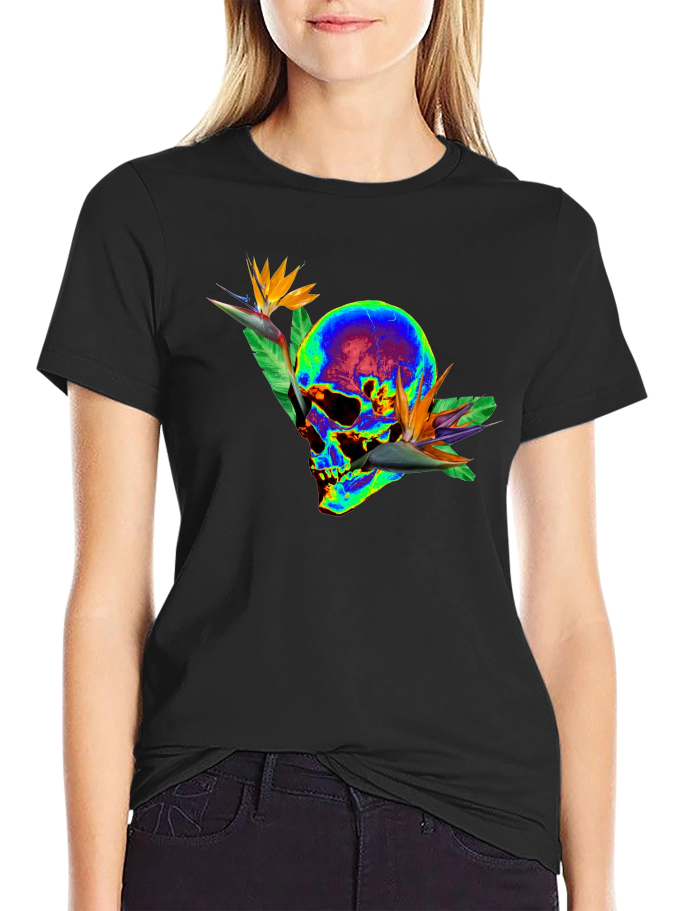 Skull & Bird of Paradise Graphic Tee
