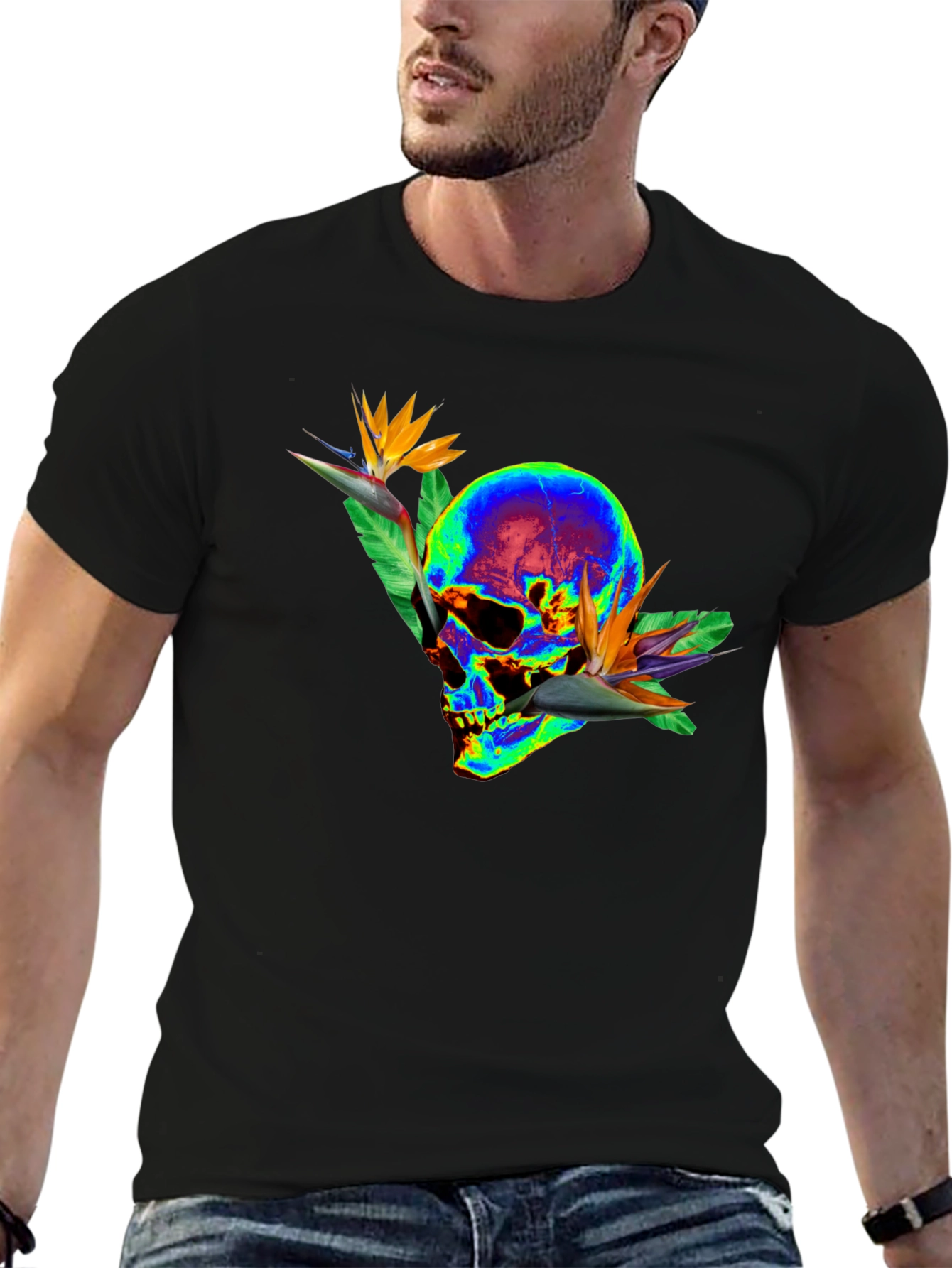 Skull & Bird of Paradise Graphic Tee