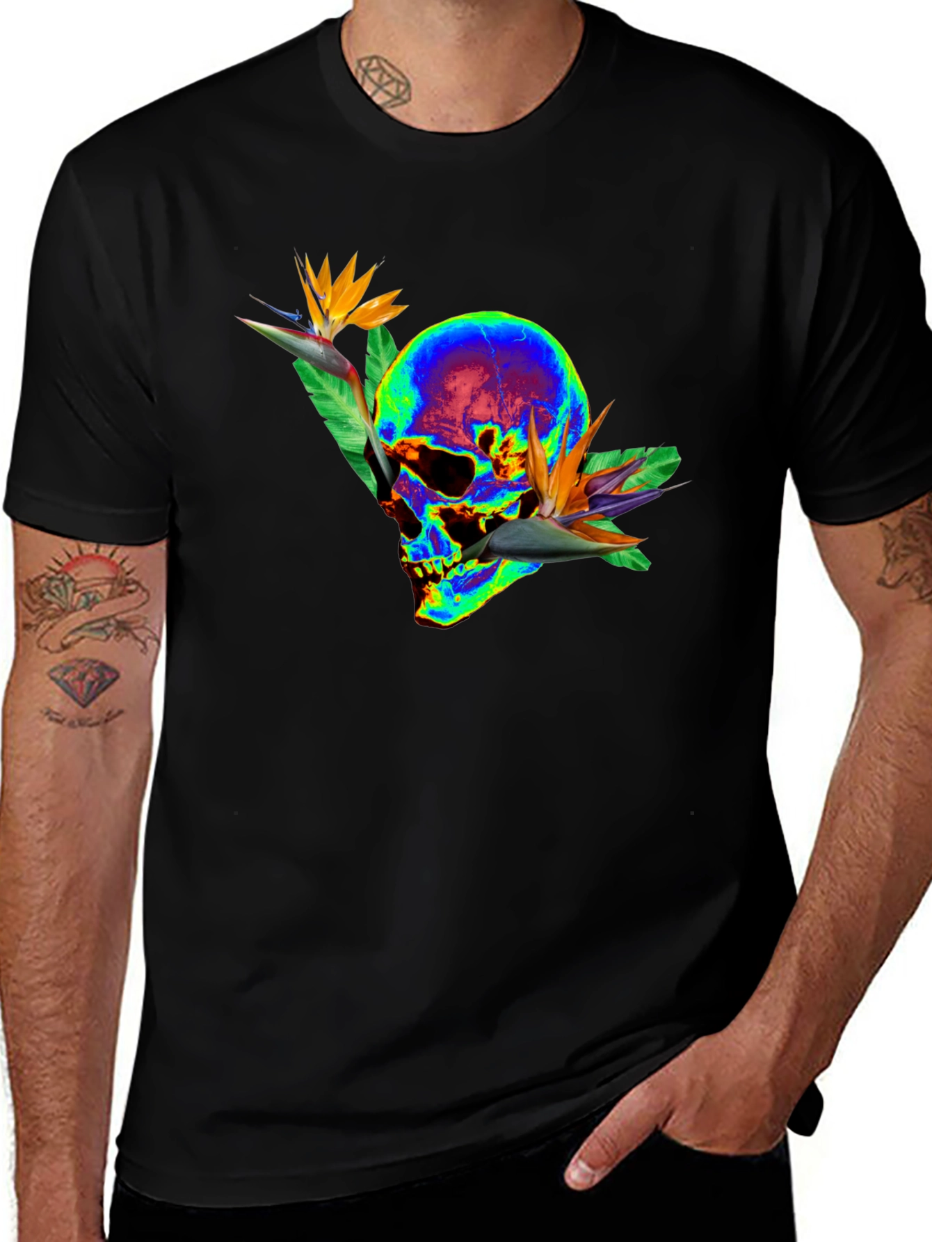Skull & Bird of Paradise Graphic Tee