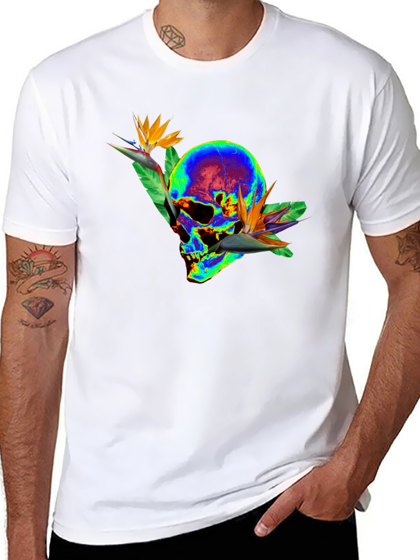 Skull & Bird of Paradise Graphic Tee