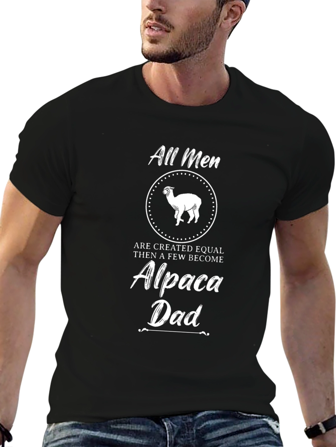 Alpaca Dad Graphic T-Shirt - Mens Black Tee