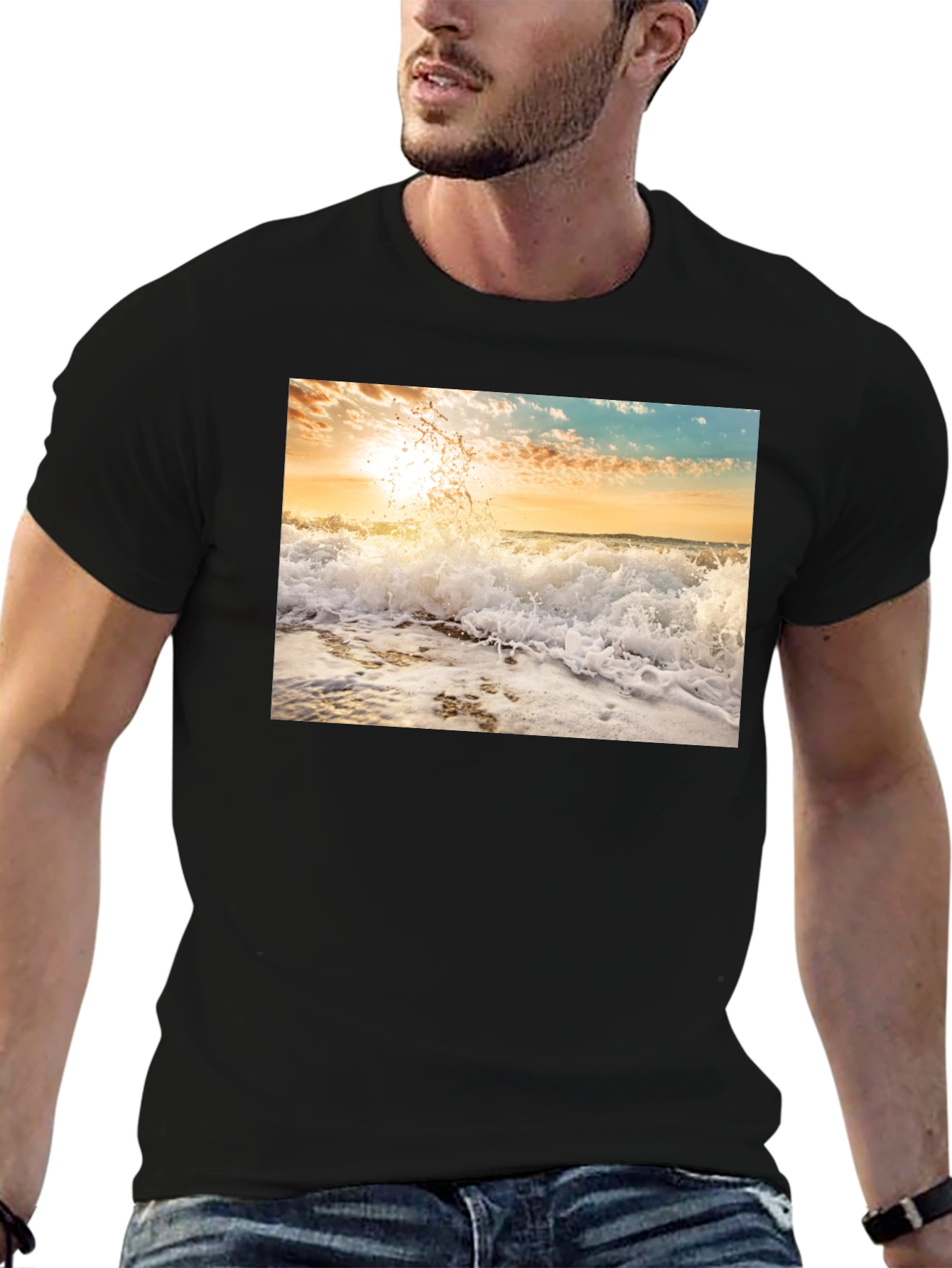 Ocean Wave Black T-Shirt