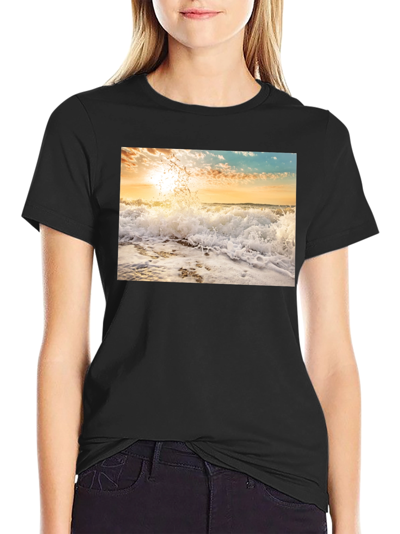 Ocean Wave Black T-Shirt