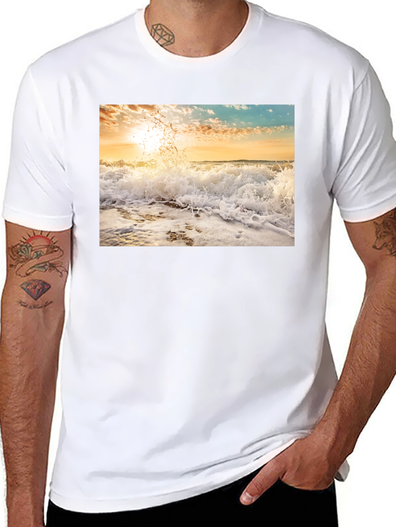 Ocean Wave Black T-Shirt