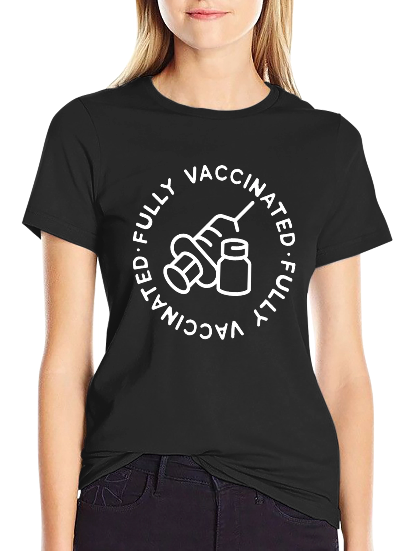 Fully Vaccinated Graphic Tee - Black
