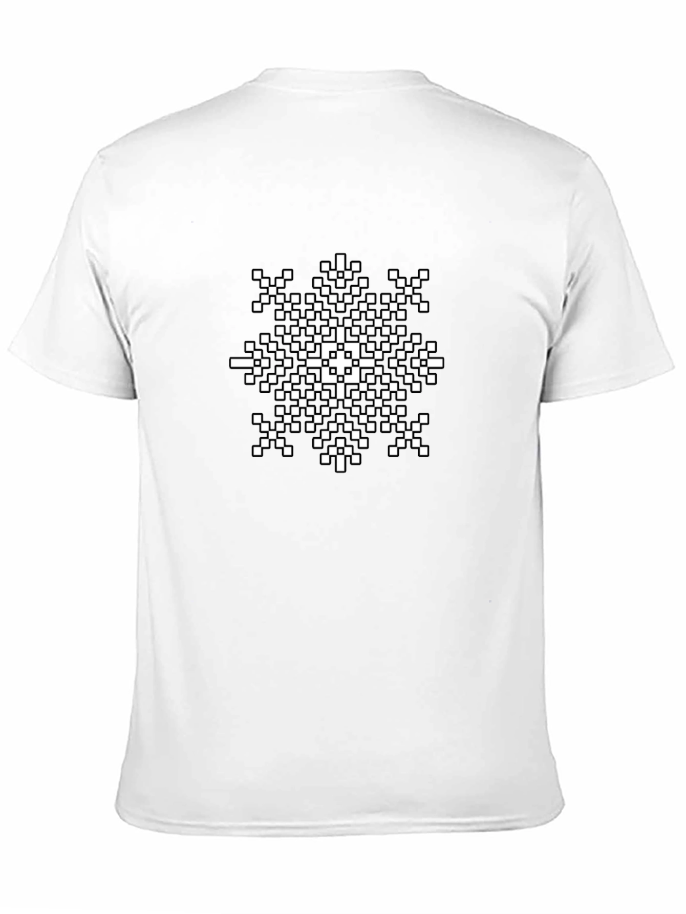Pixel Snowflake Graphic Tee - Black Cotton Shirt