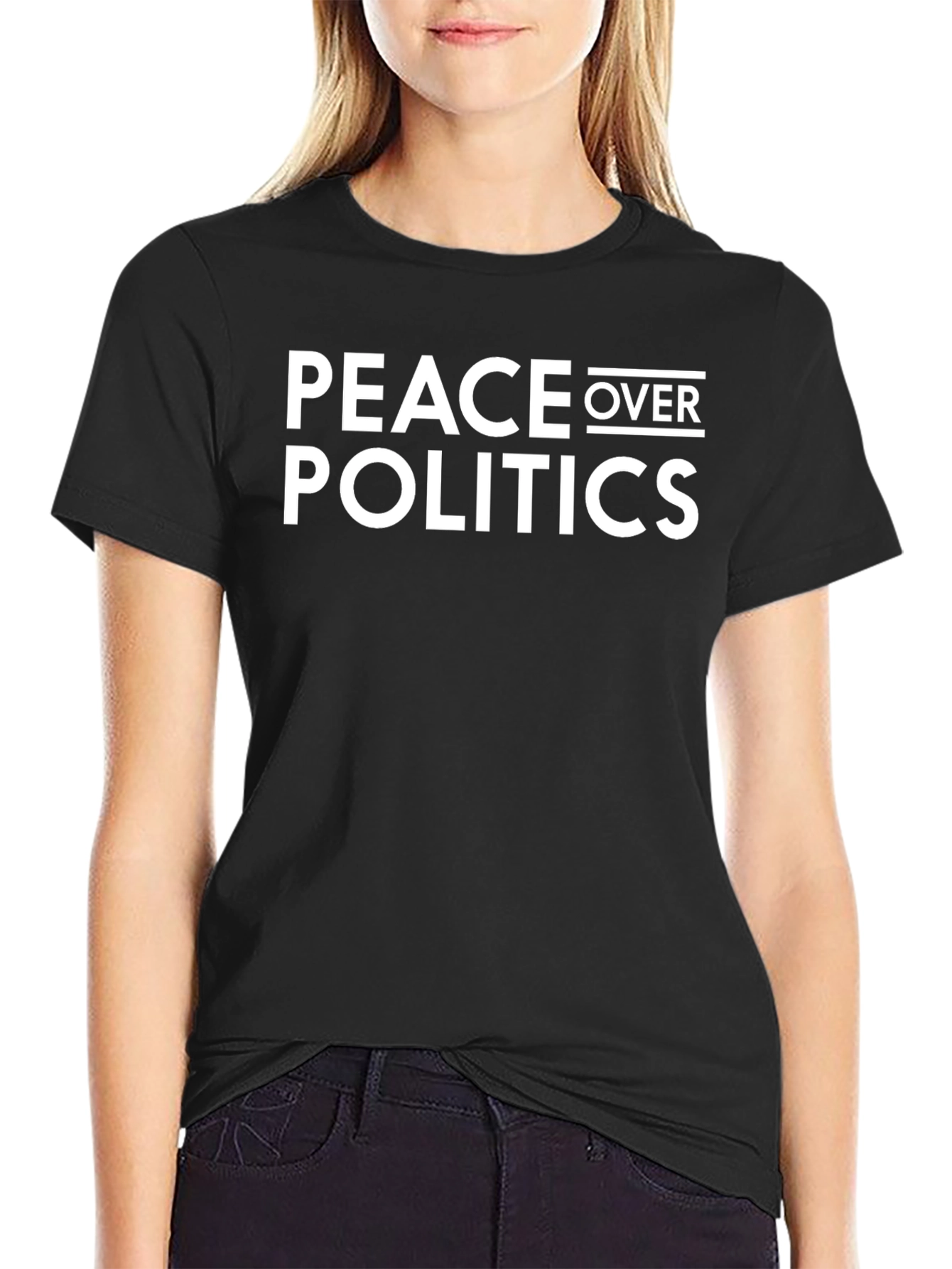 Peace Over Politics Graphic Tee - Black