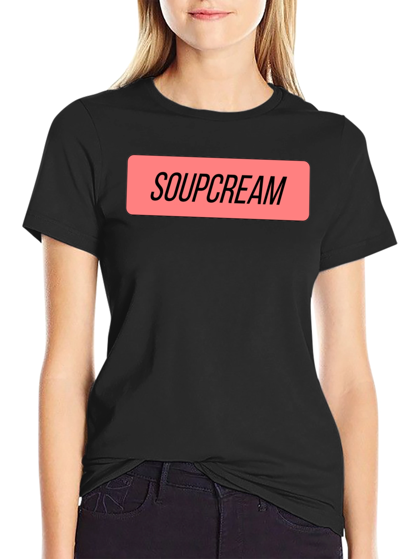 Soupcream Graphic Tee - Black Cotton Blend