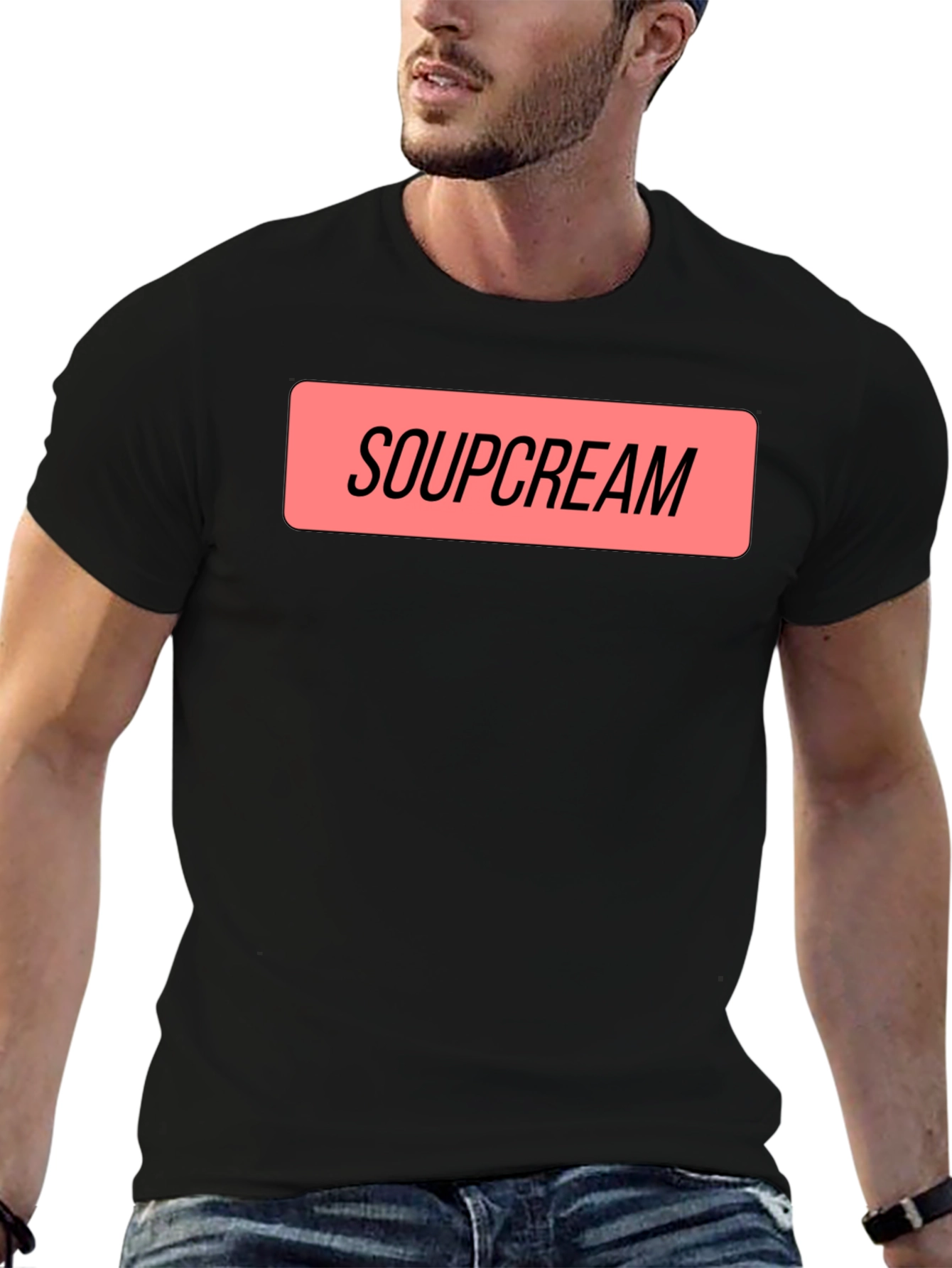 Soupcream Graphic Tee - Black Cotton Blend