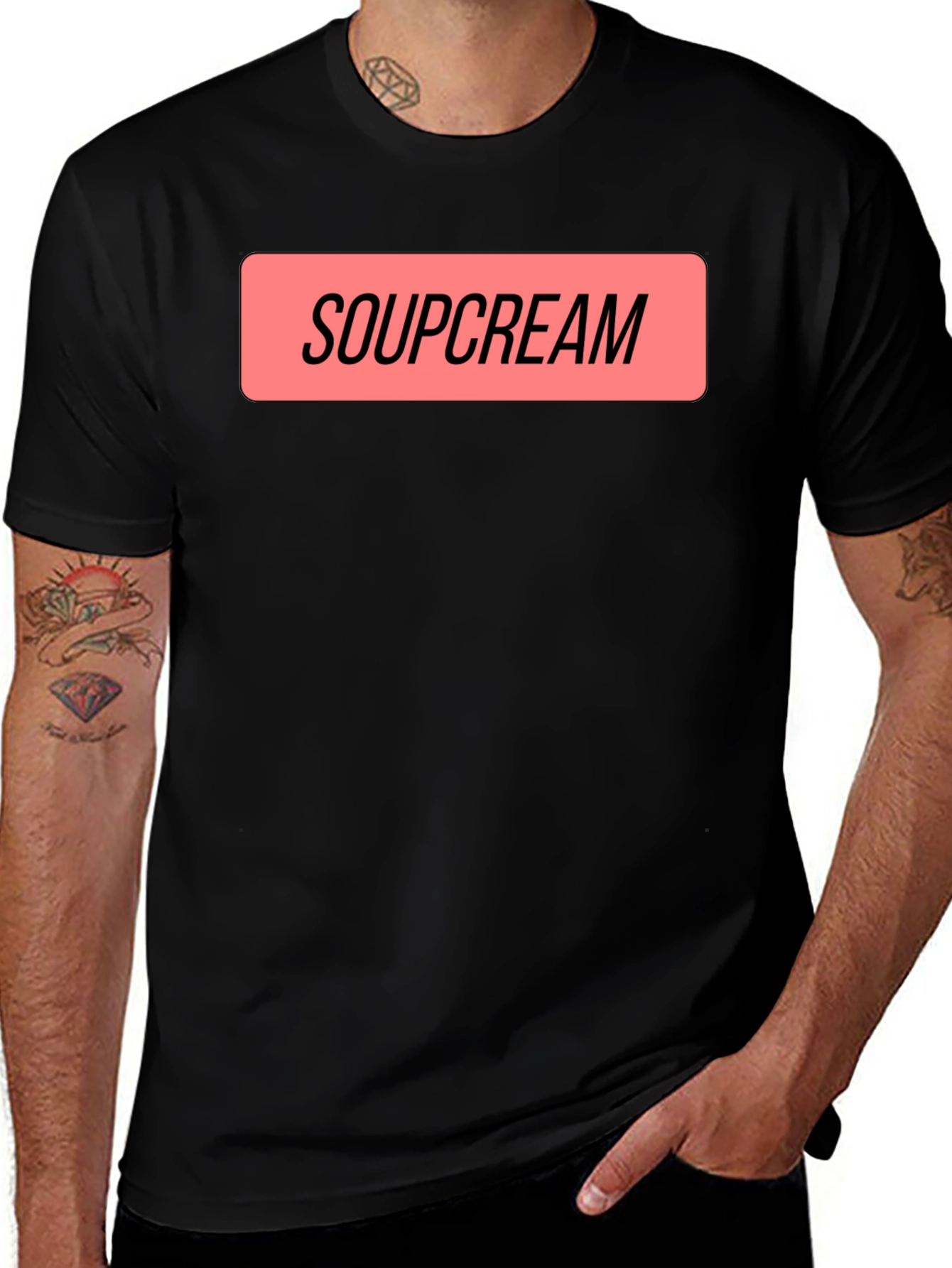 Soupcream Graphic Tee - Black Cotton Blend