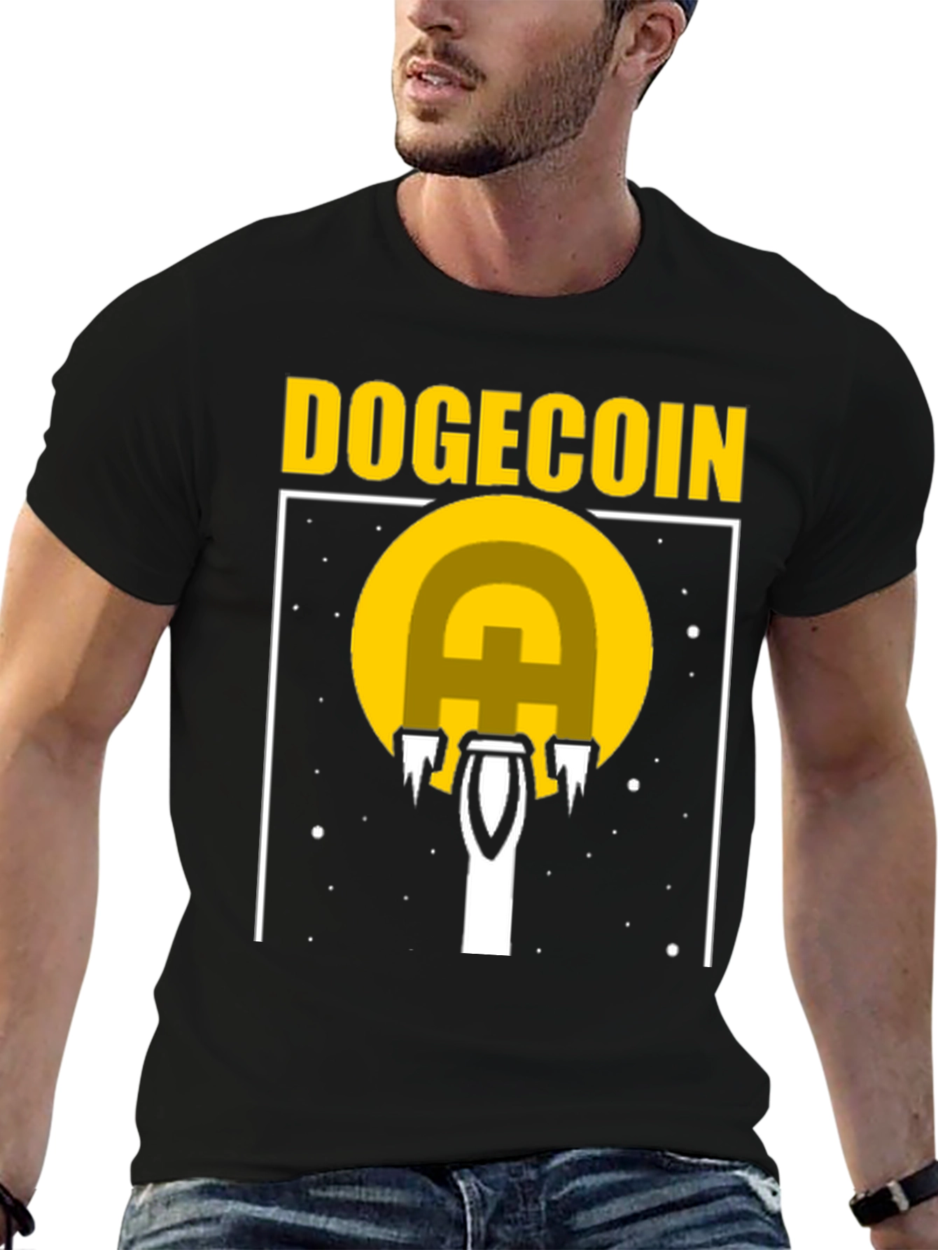 Dogecoin Rocket Launch T-Shirt - Crypto Fan Apparel