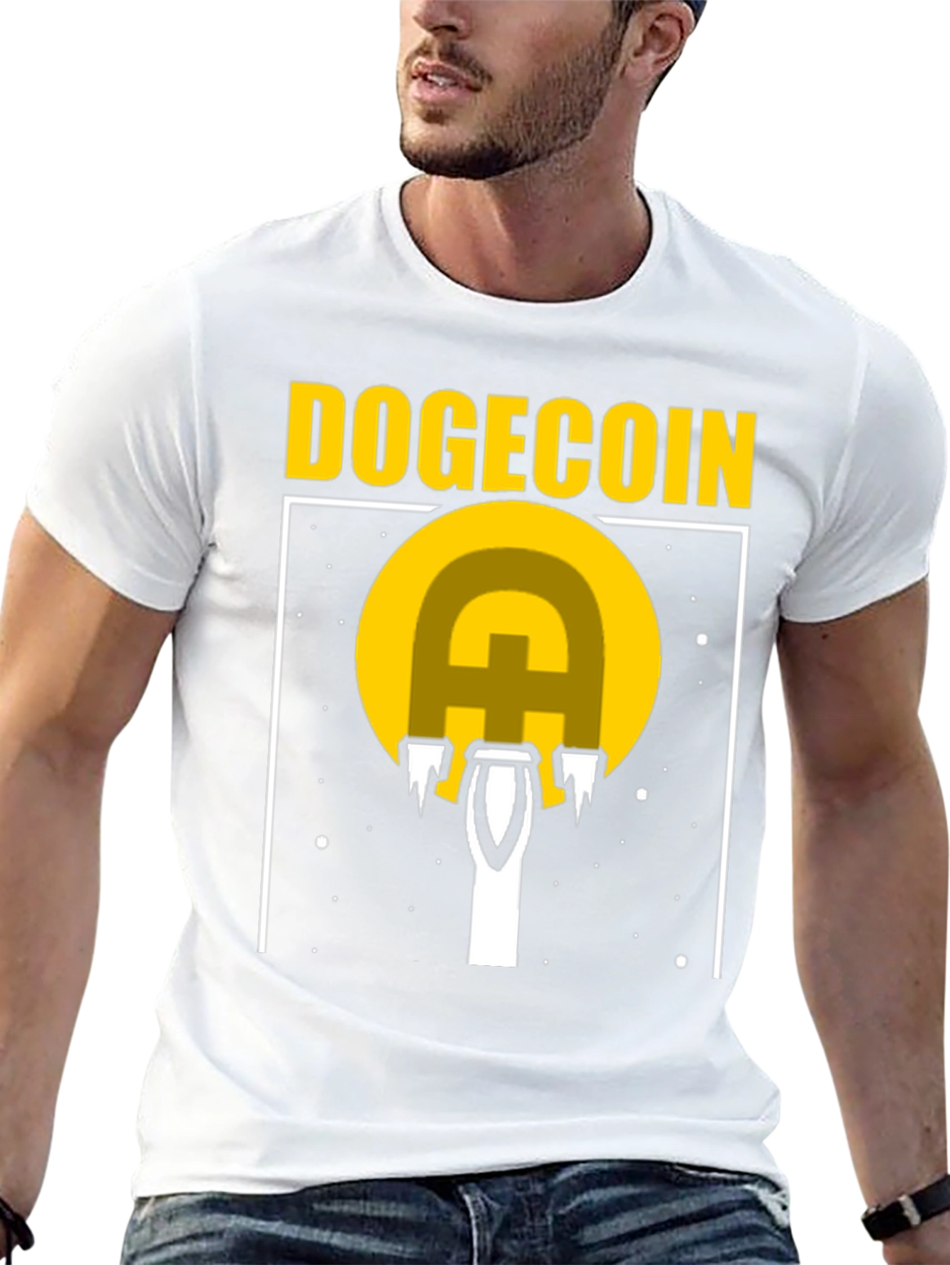 Dogecoin Rocket Launch T-Shirt - Crypto Fan Apparel