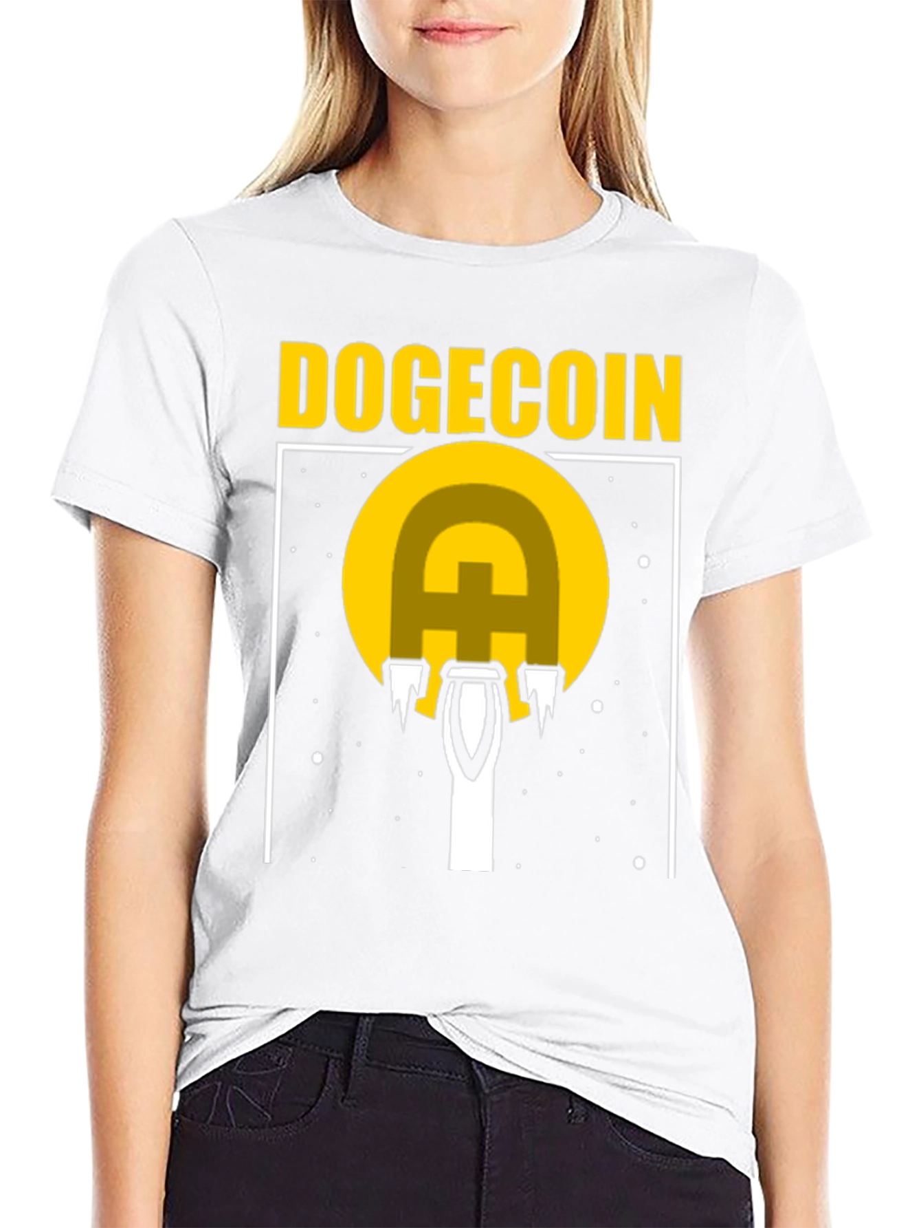 Dogecoin Rocket Launch T-Shirt - Crypto Fan Apparel