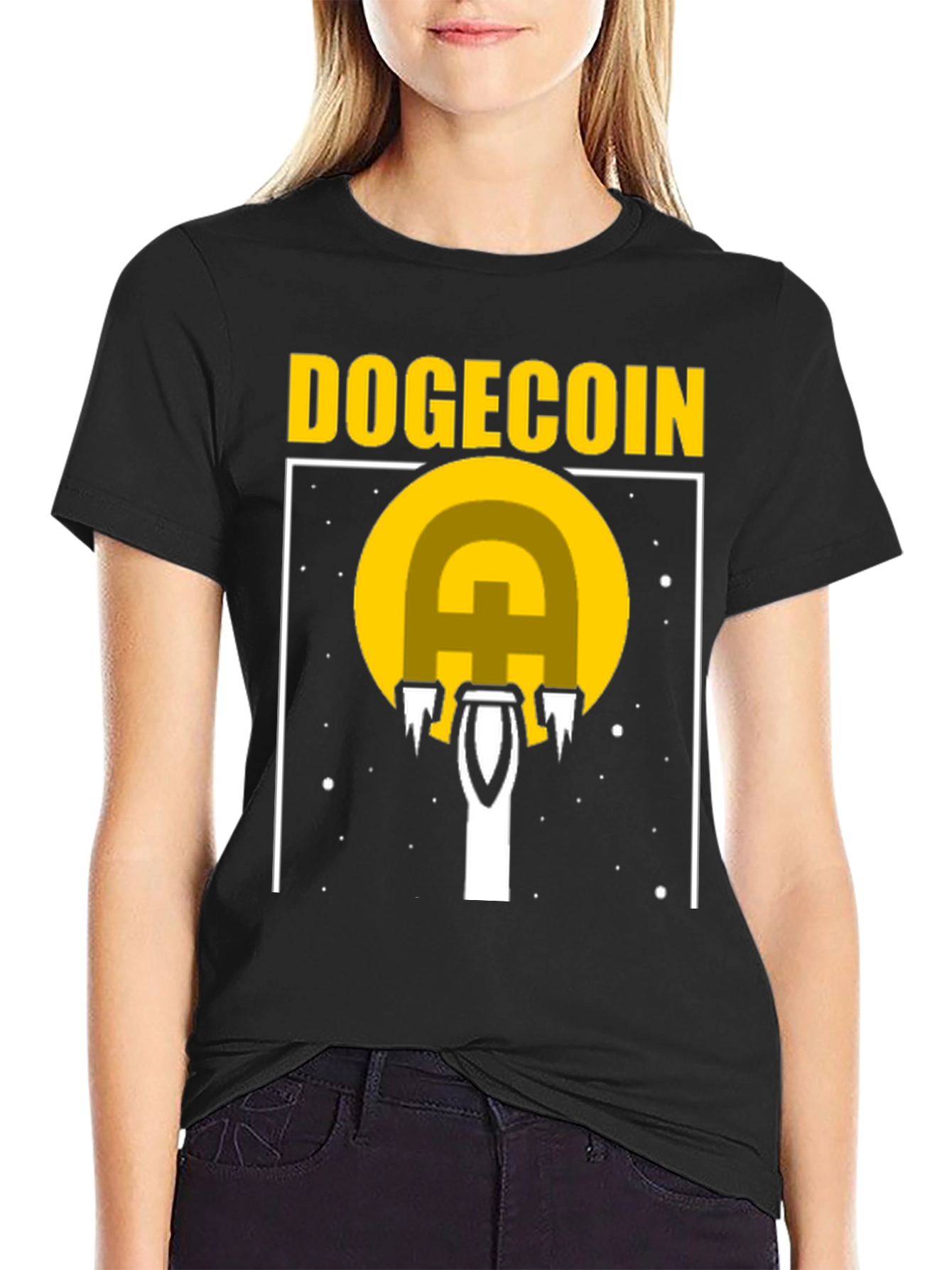Dogecoin Rocket Launch T-Shirt - Crypto Fan Apparel