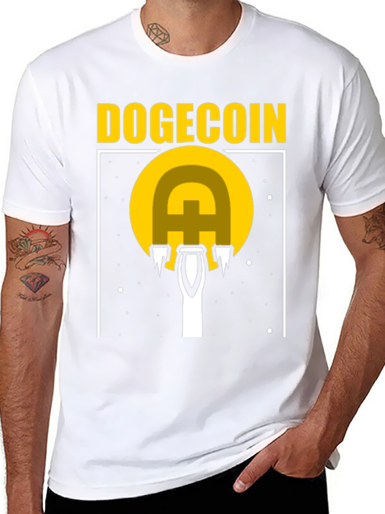 Dogecoin Rocket Launch T-Shirt - Crypto Fan Apparel
