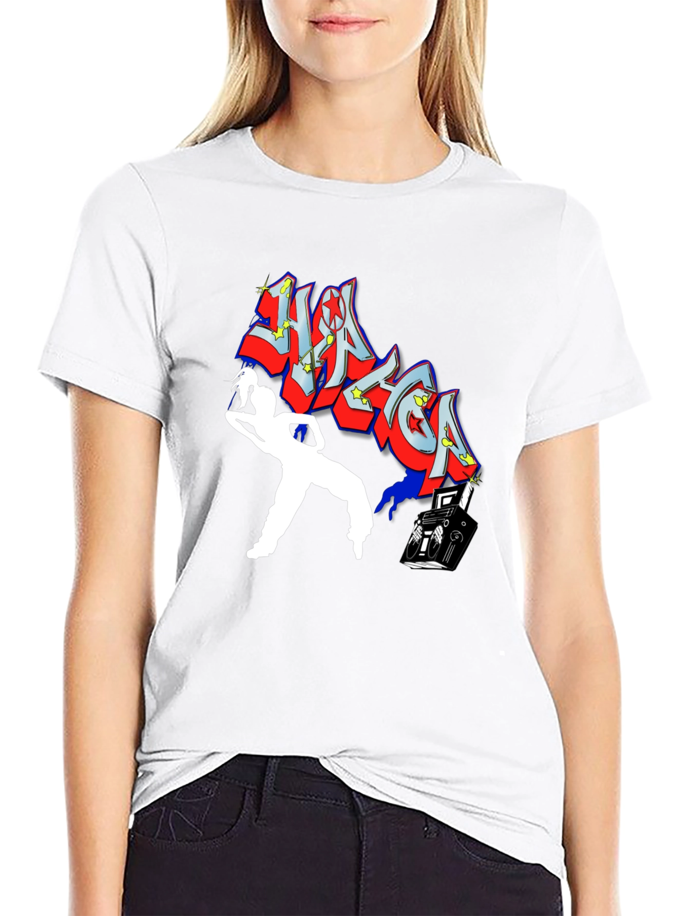 Retro Graphic Tee - DJ & Dancer Black T-Shirt