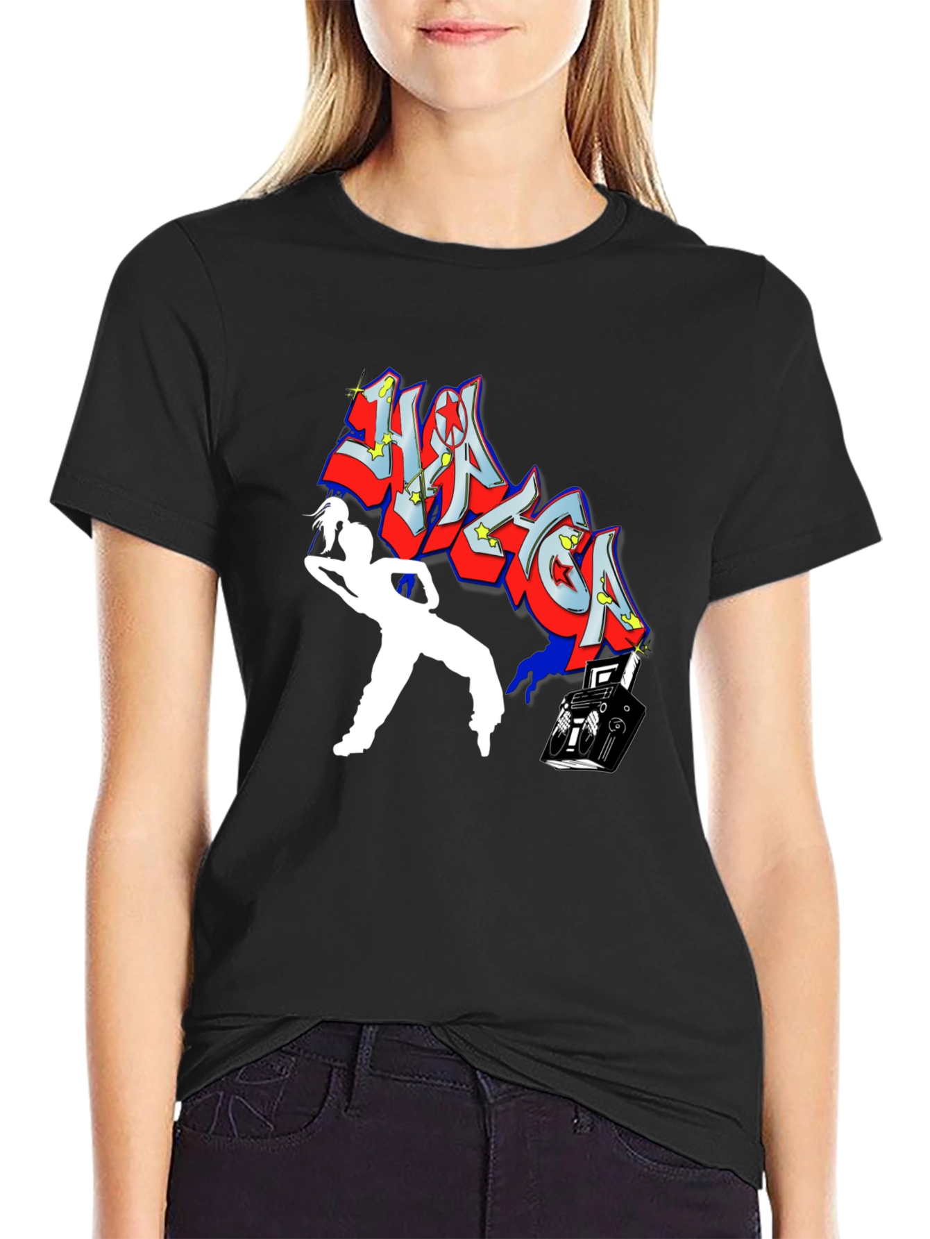 Retro Graphic Tee - DJ & Dancer Black T-Shirt