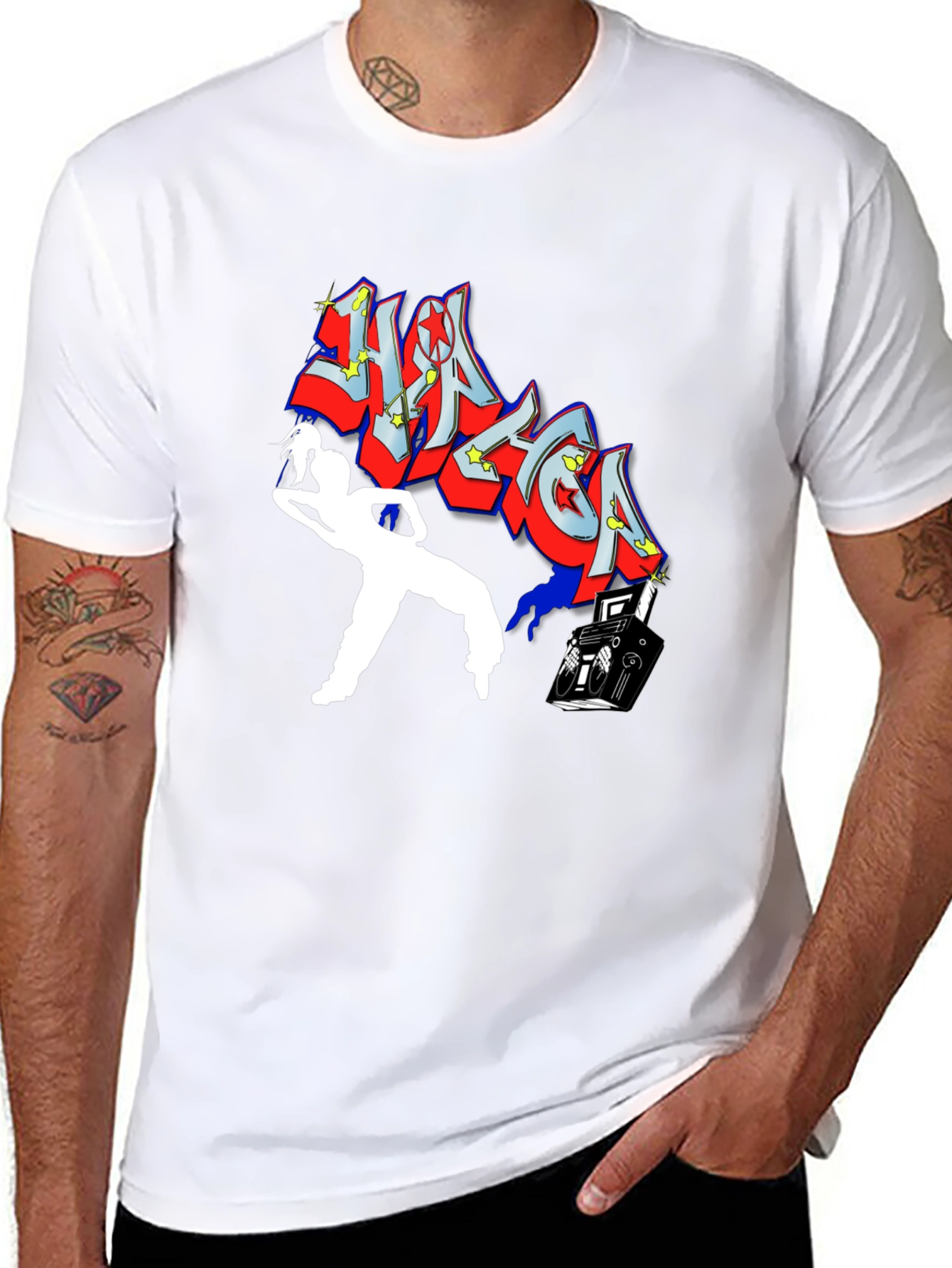Retro Graphic Tee - DJ & Dancer Black T-Shirt