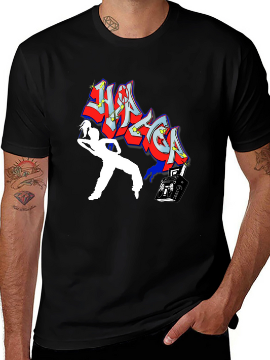 Retro Graphic Tee - DJ & Dancer Black T-Shirt