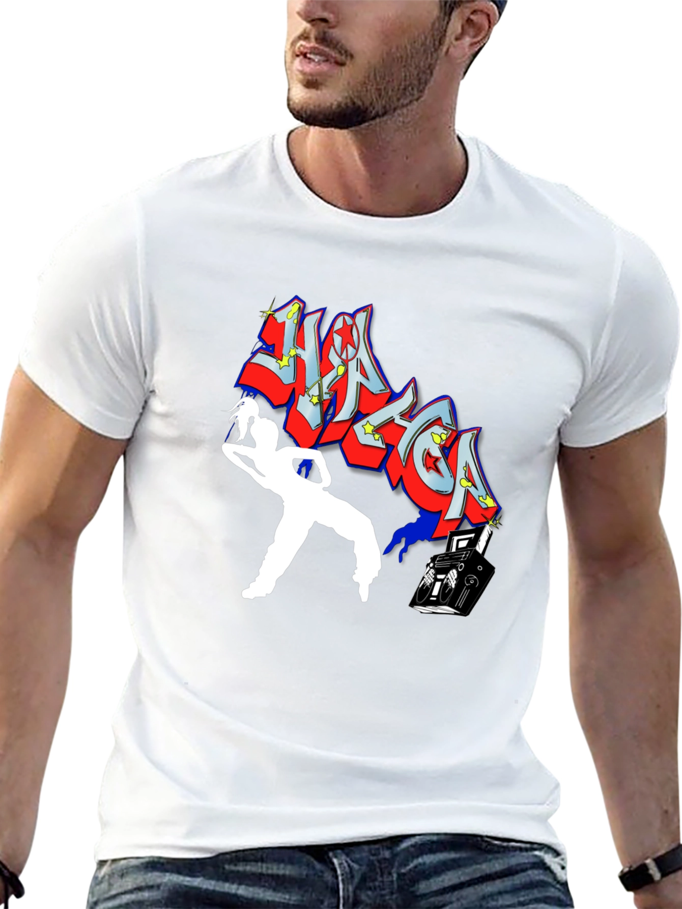 Retro Graphic Tee - DJ & Dancer Black T-Shirt