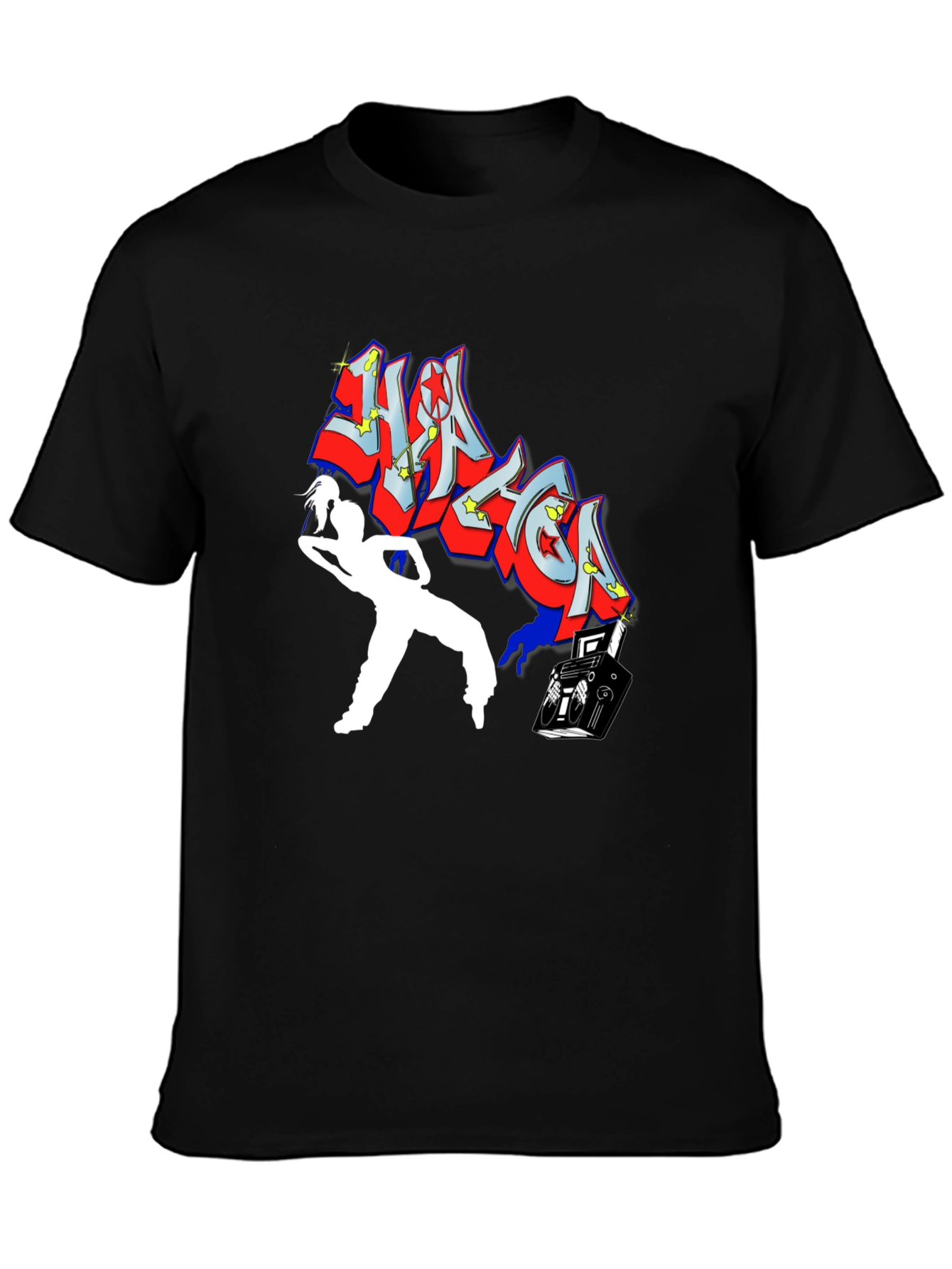 Retro Graphic Tee - DJ & Dancer Black T-Shirt