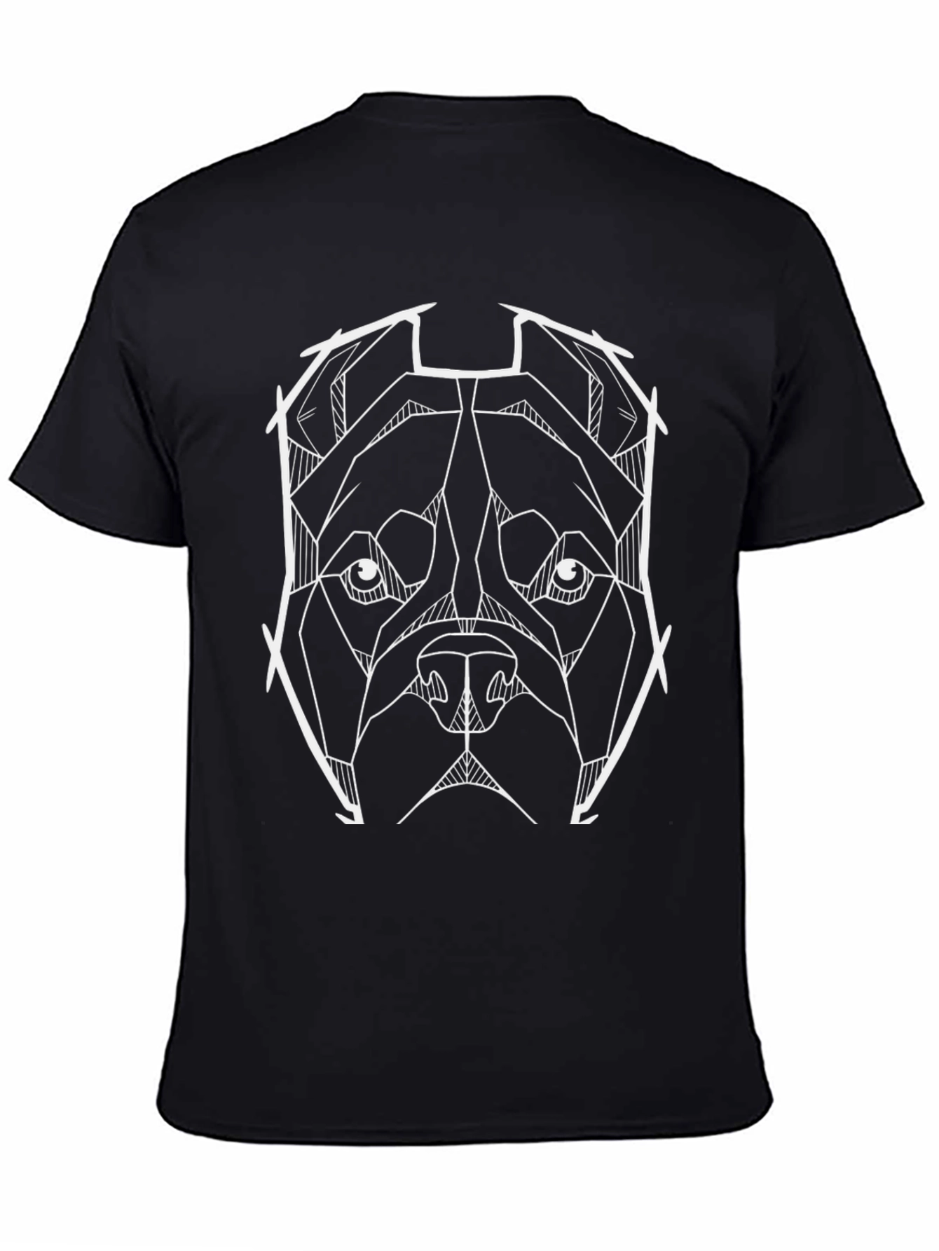 Geometric Pitbull Black T-Shirt - Cool Dog Graphic Tee