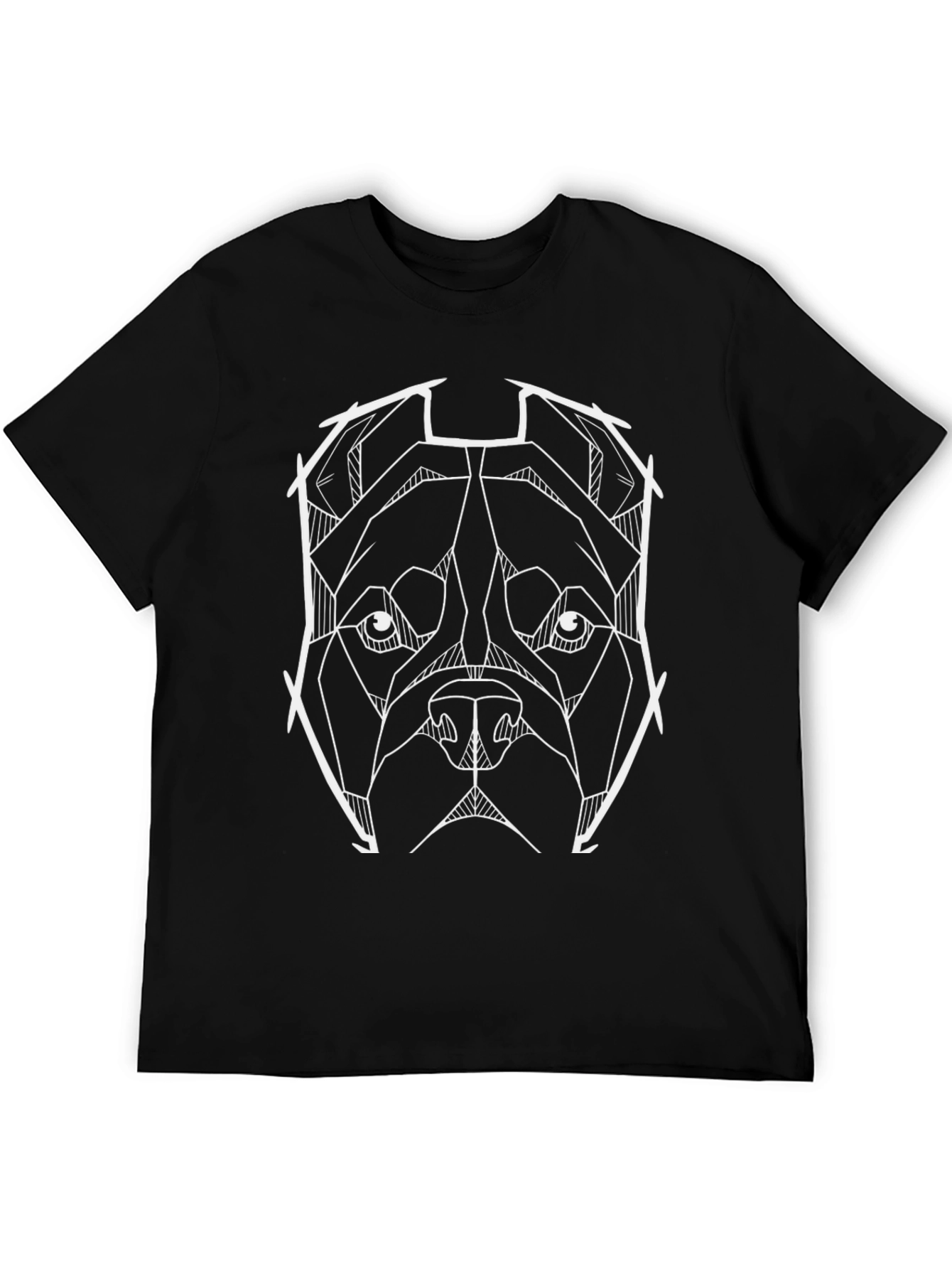Geometric Pitbull Black T-Shirt - Cool Dog Graphic Tee