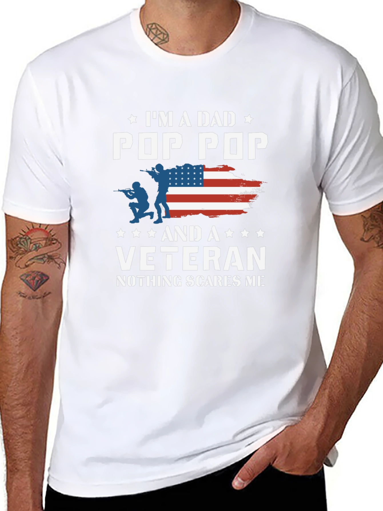 Dad Pop Pop Veteran T-Shirt