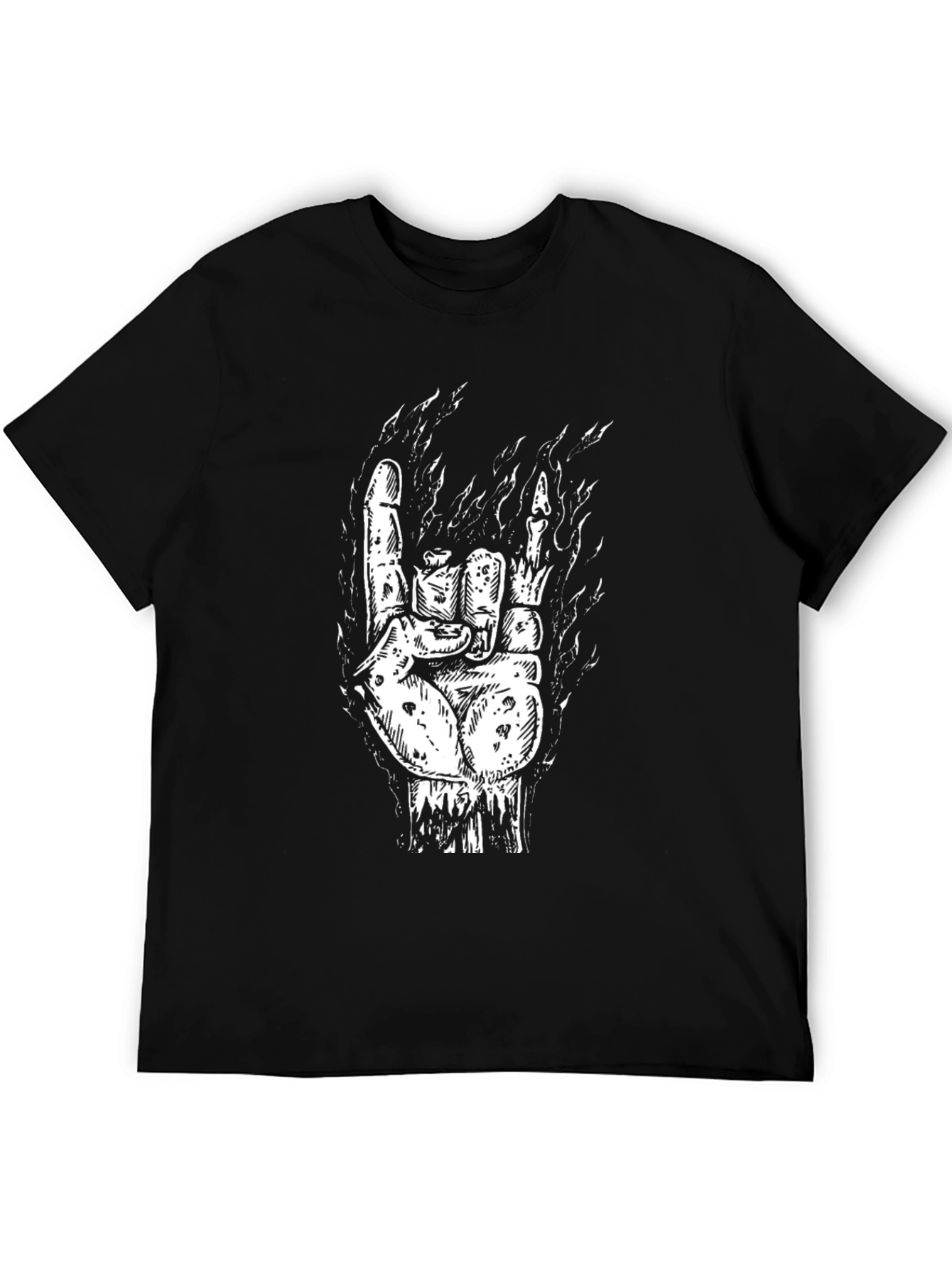 Black Graphic Tee - Rock On Hand