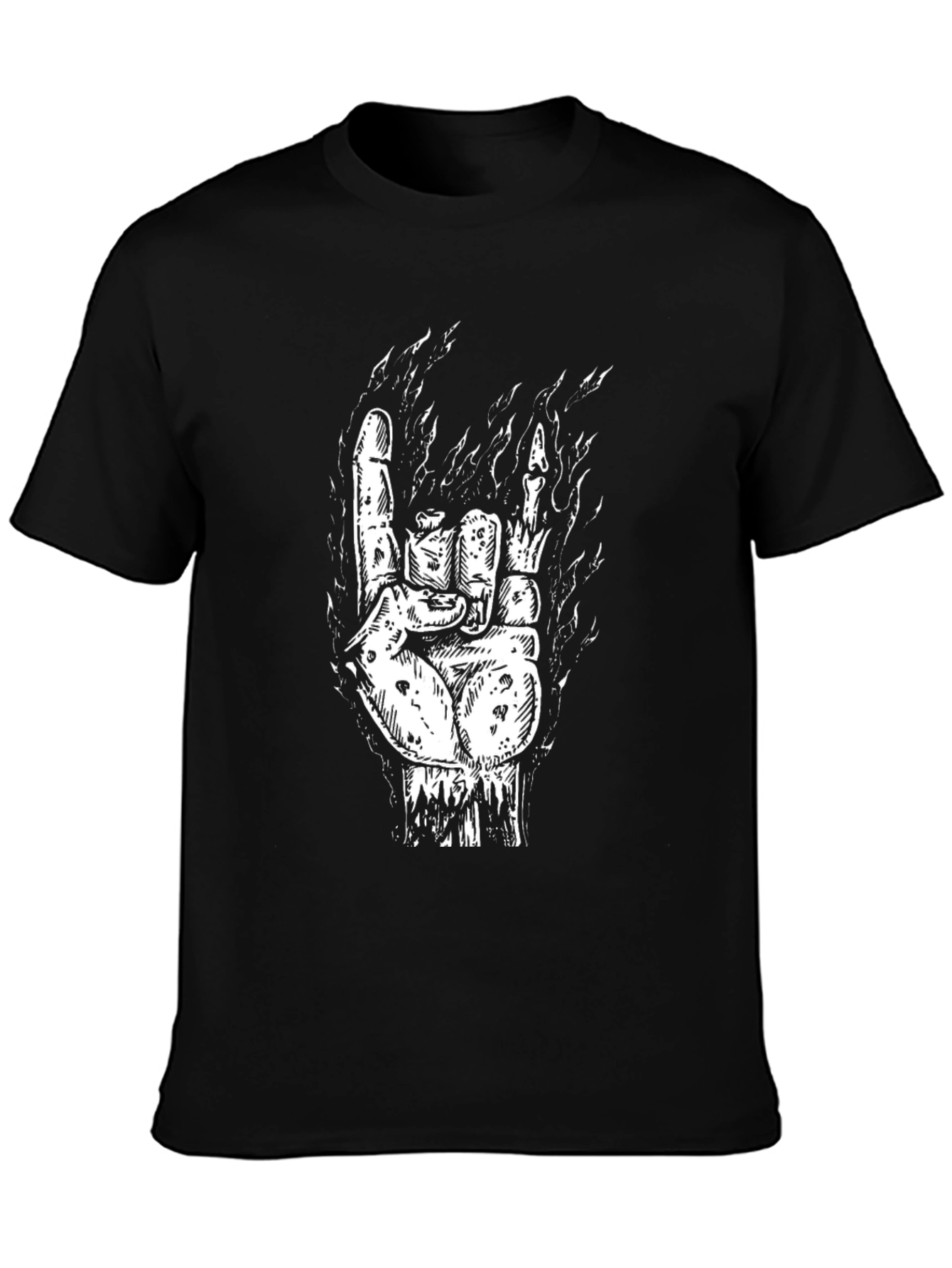 Black Graphic Tee - Rock On Hand