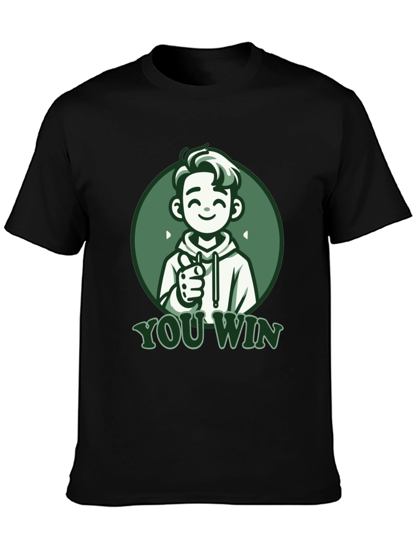 You Win Graphic Tee - Gamer Style Black T-Shirt