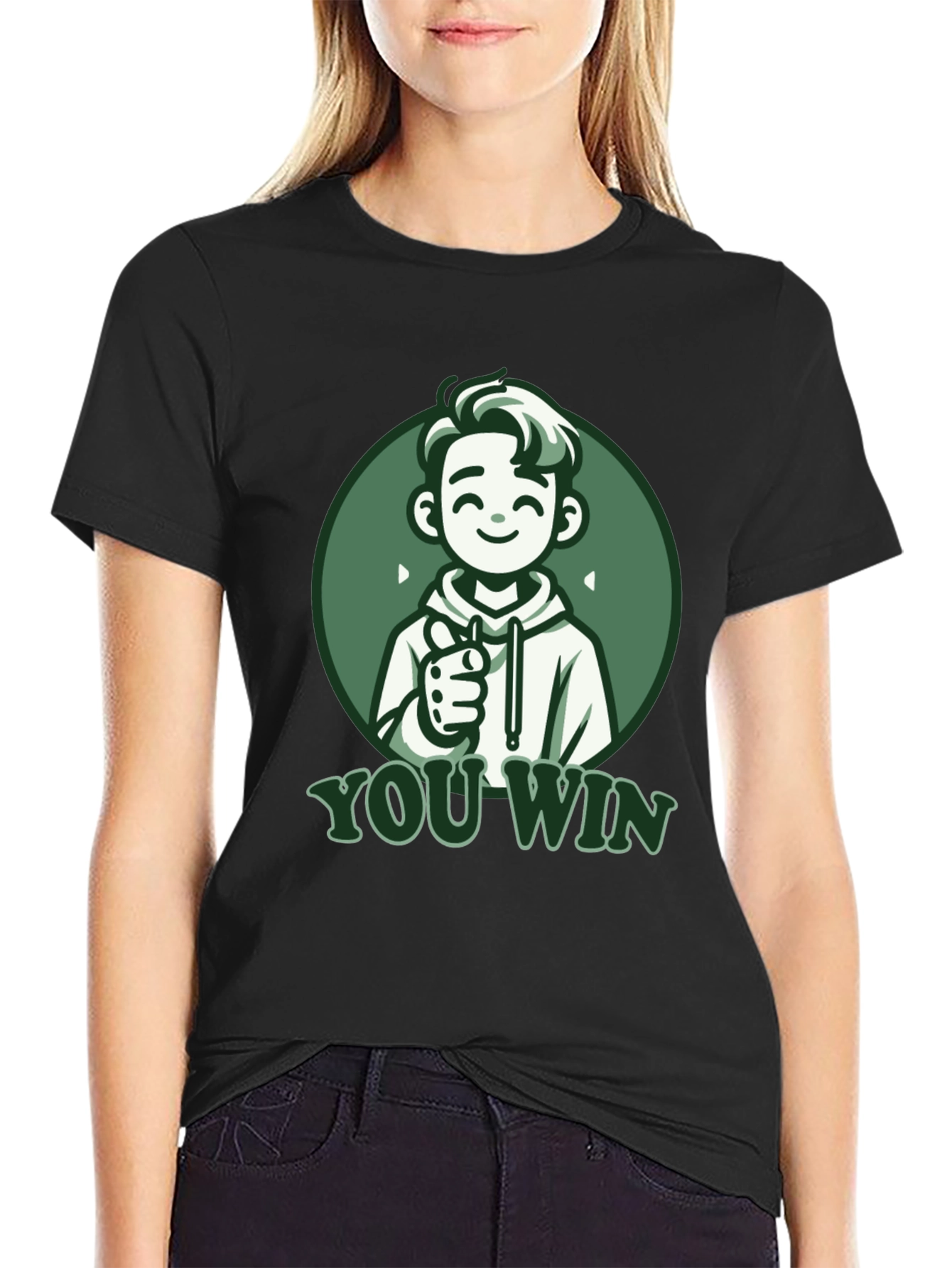 You Win Graphic Tee - Gamer Style Black T-Shirt