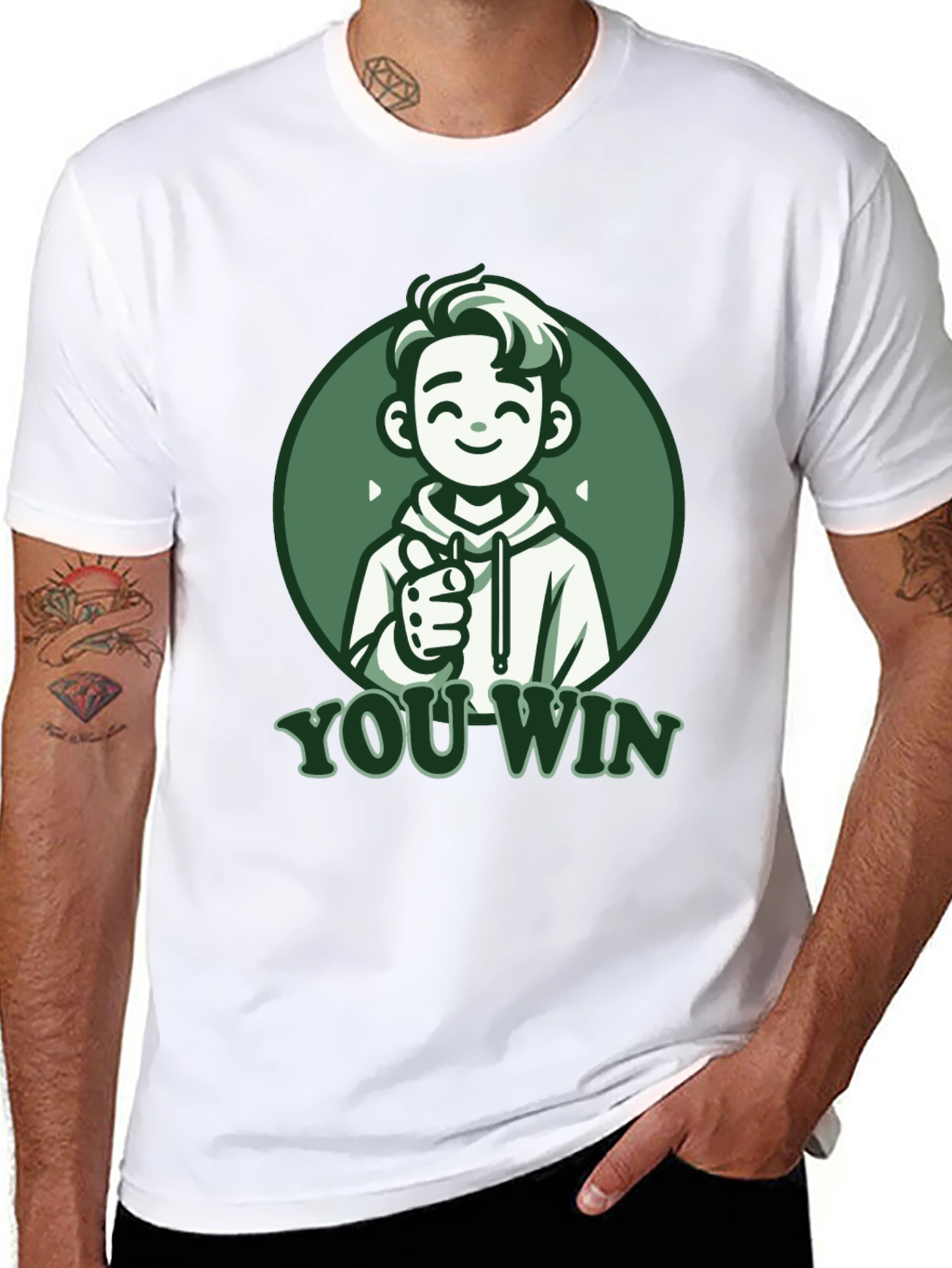 You Win Graphic Tee - Gamer Style Black T-Shirt