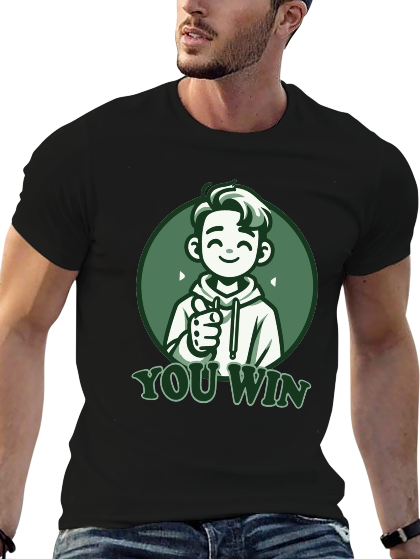 You Win Graphic Tee - Gamer Style Black T-Shirt