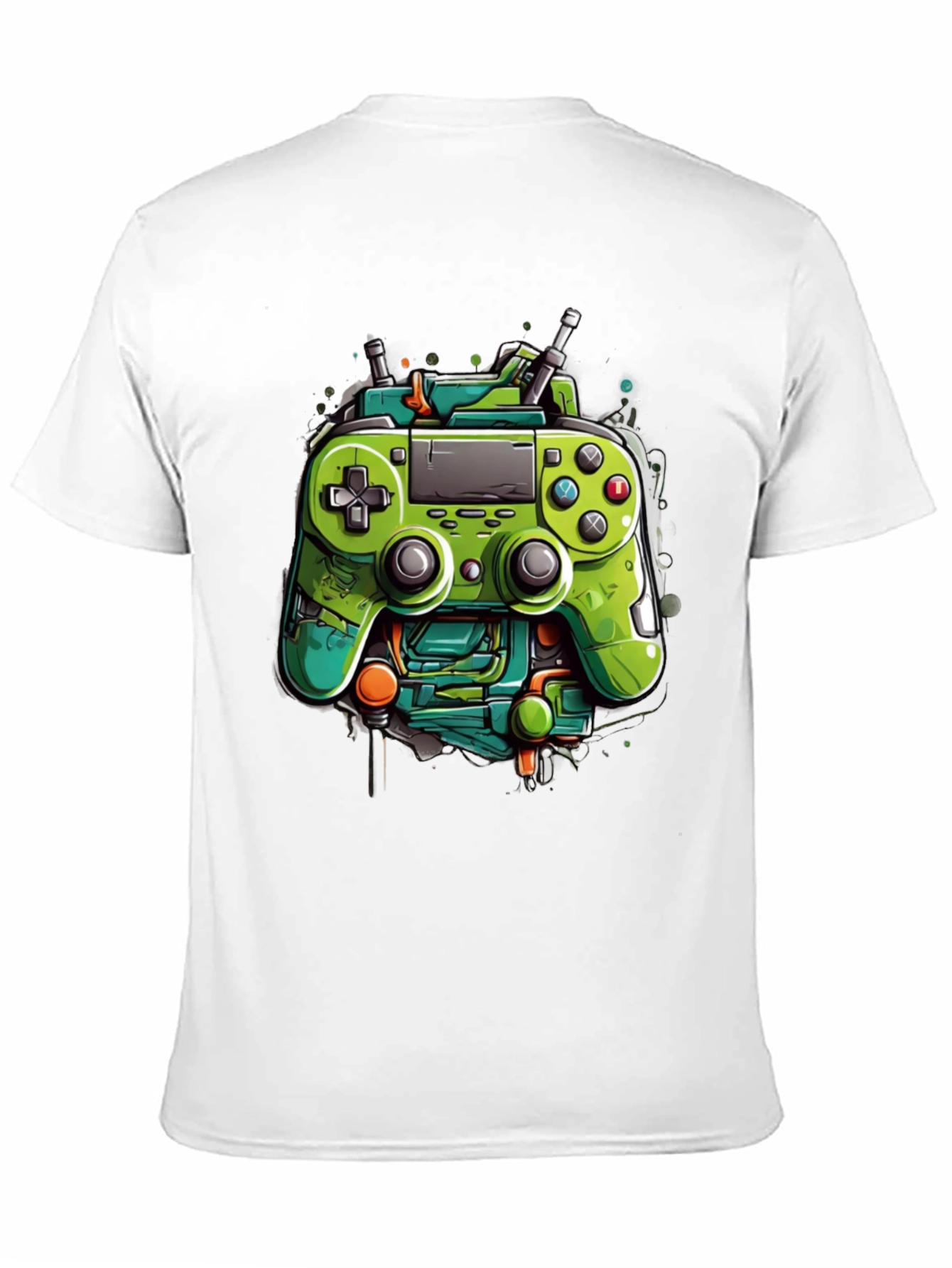 Gamer Tee: Neon Controller Design