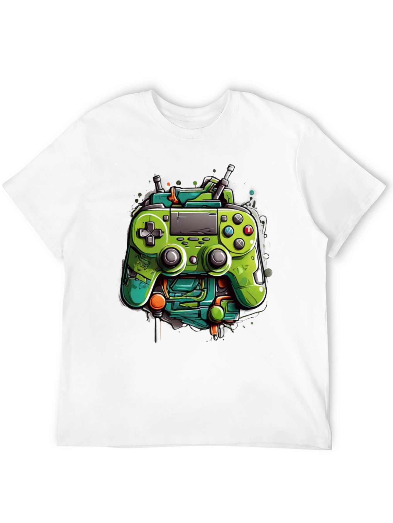 Gamer Tee: Neon Controller Design