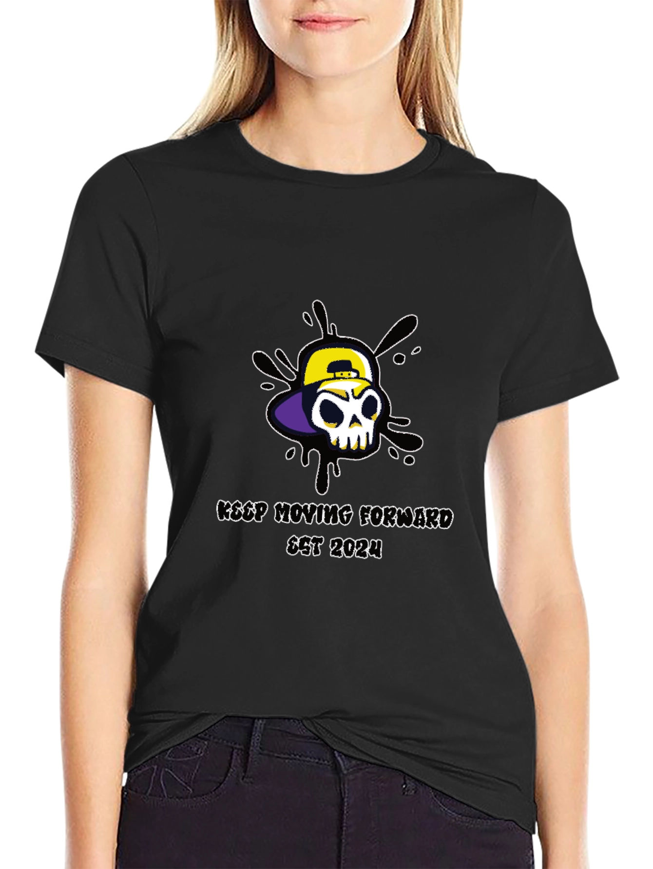 Skull Graphic T-Shirt - Keep Moving Forward