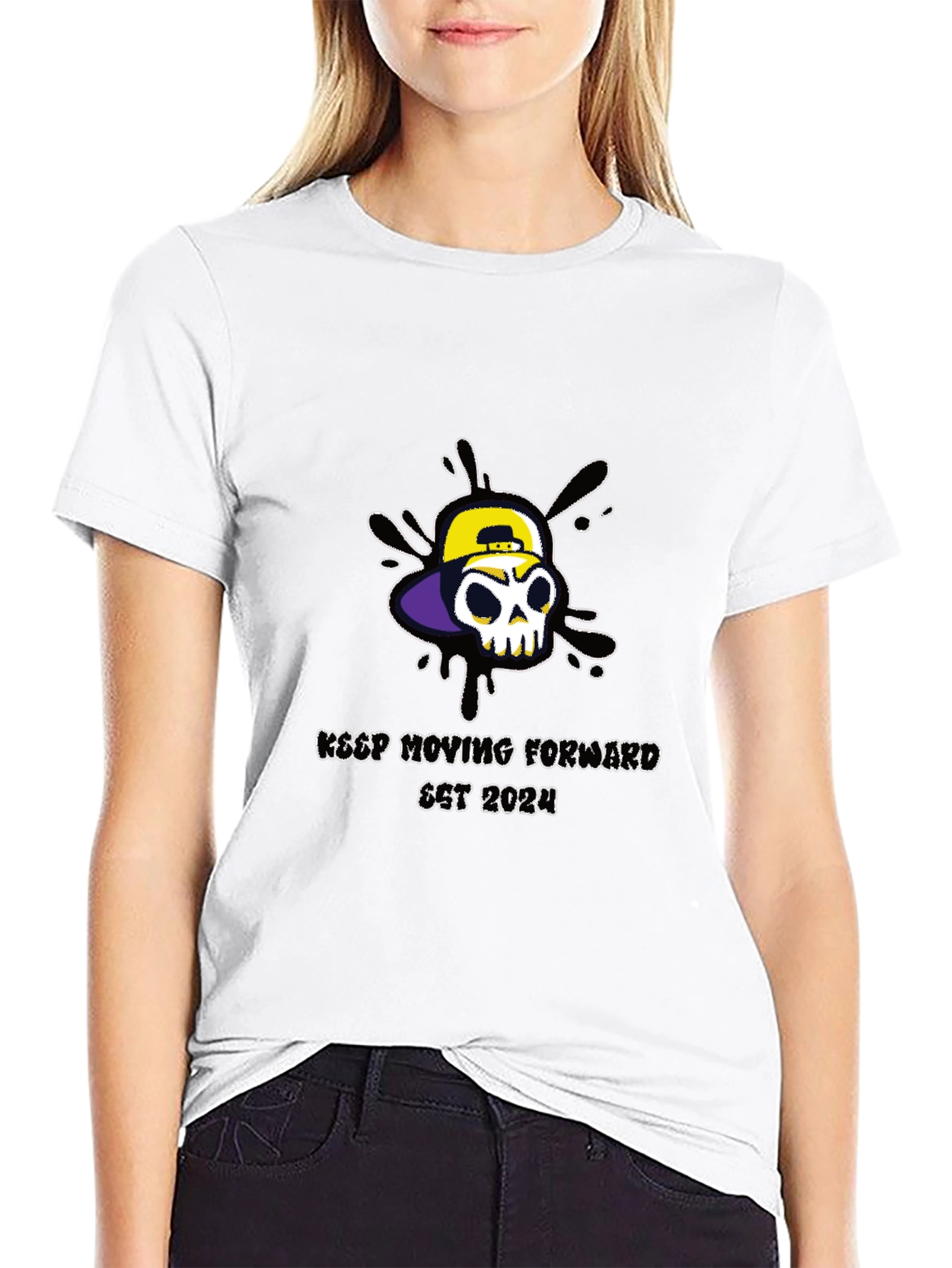 Skull Graphic T-Shirt - Keep Moving Forward
