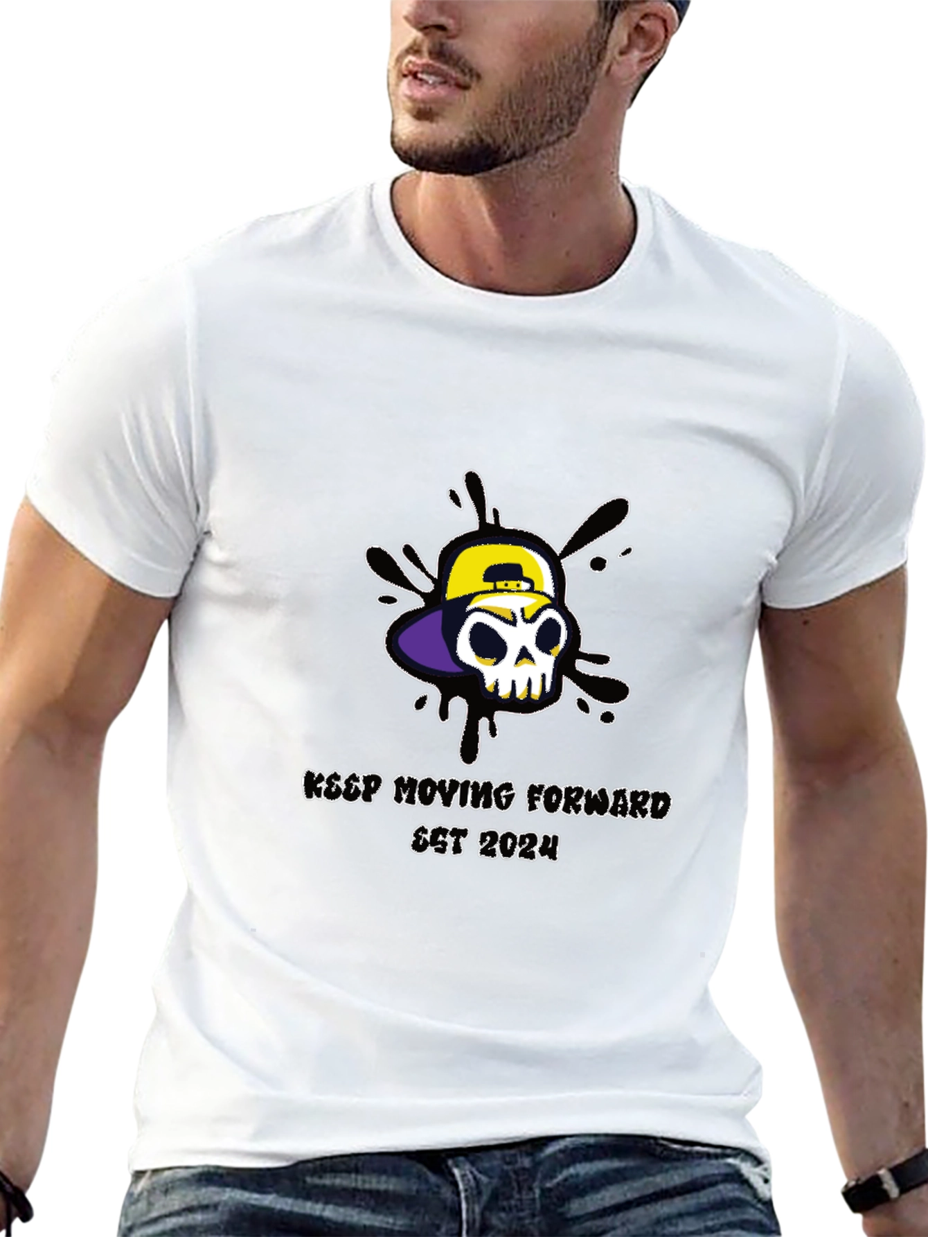 Skull Graphic T-Shirt - Keep Moving Forward