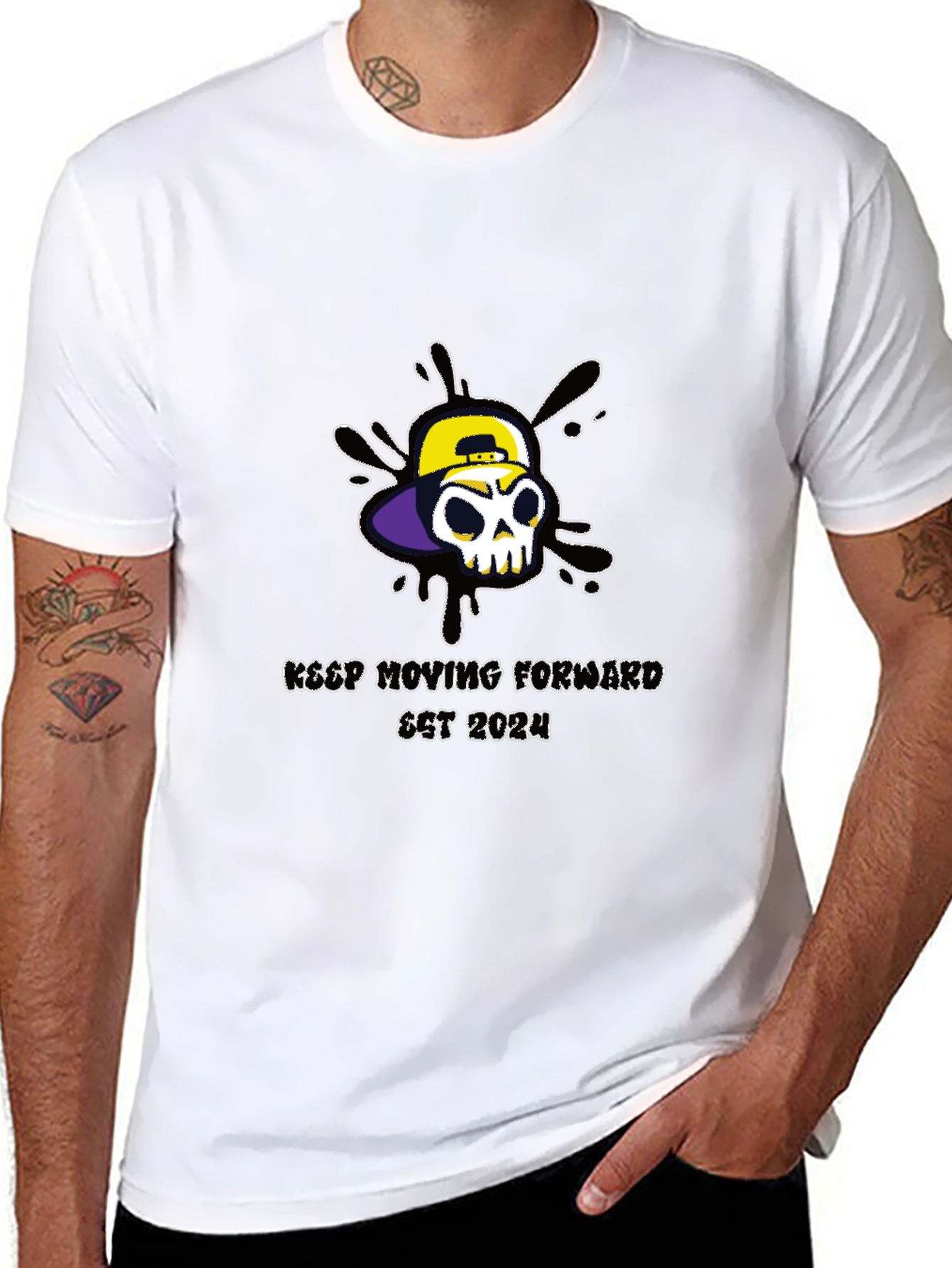 Skull Graphic T-Shirt - Keep Moving Forward