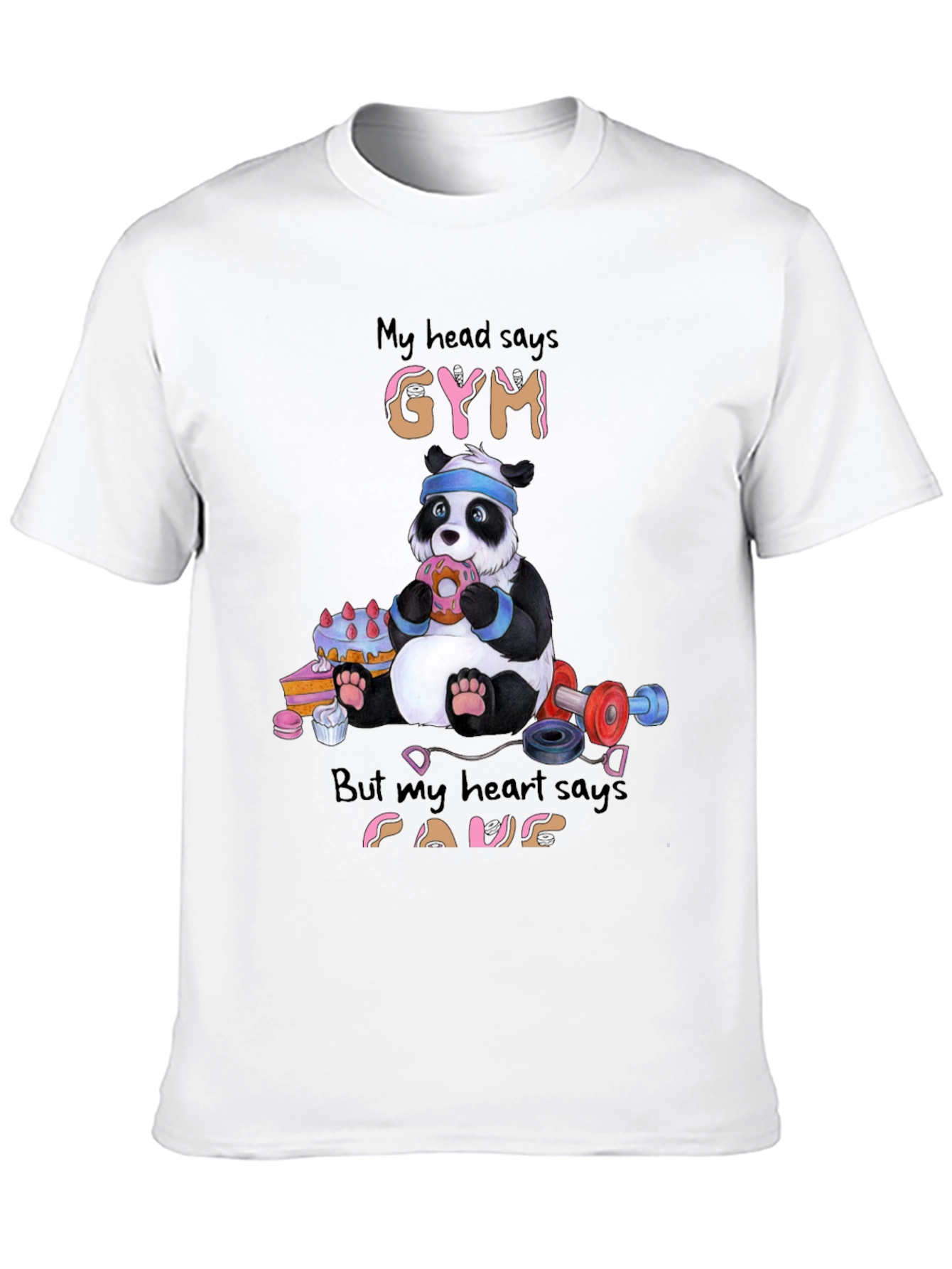 Funny Panda Gym vs. Food T-Shirt
